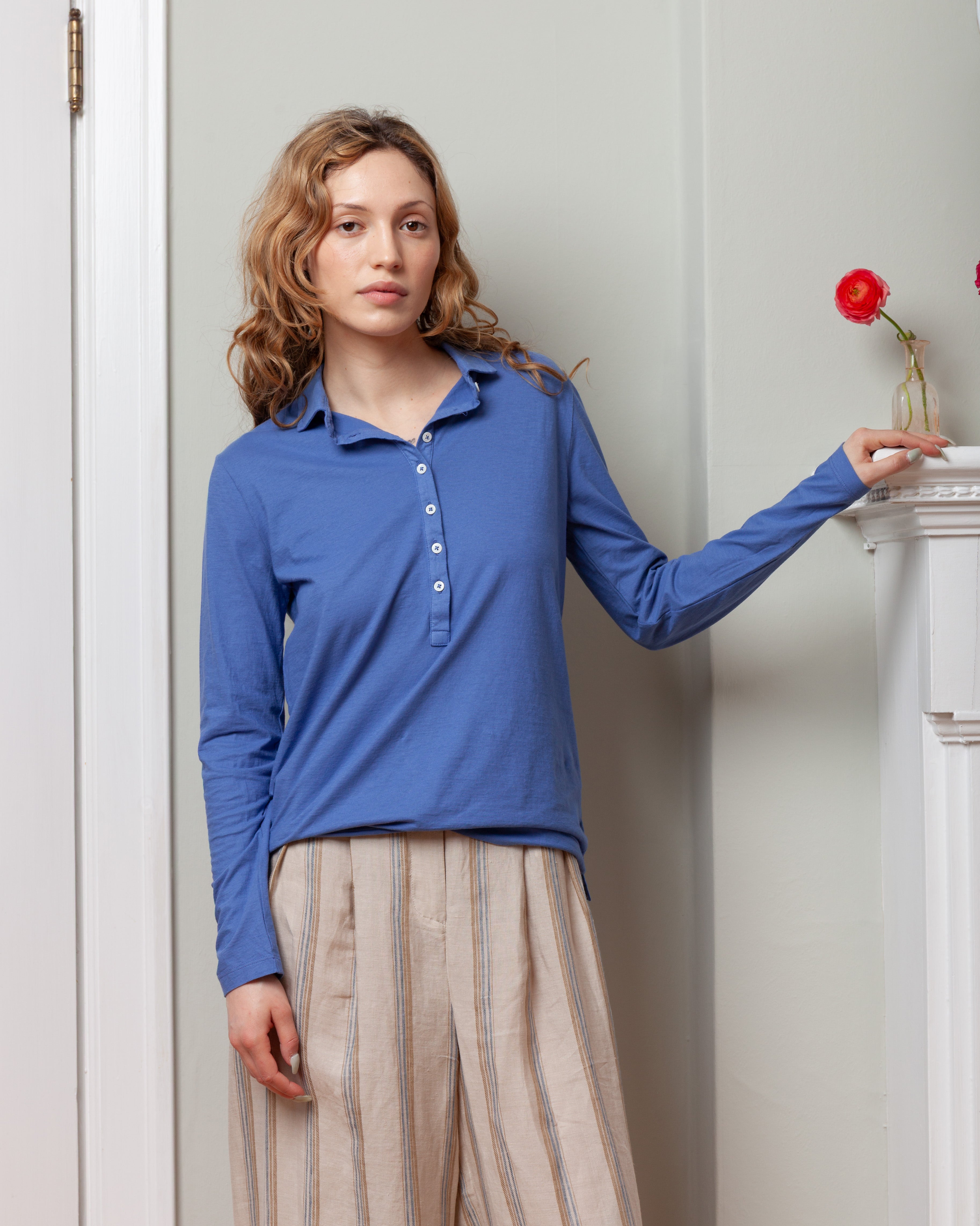 Creta Polo Mop Button Shirt - Tulip