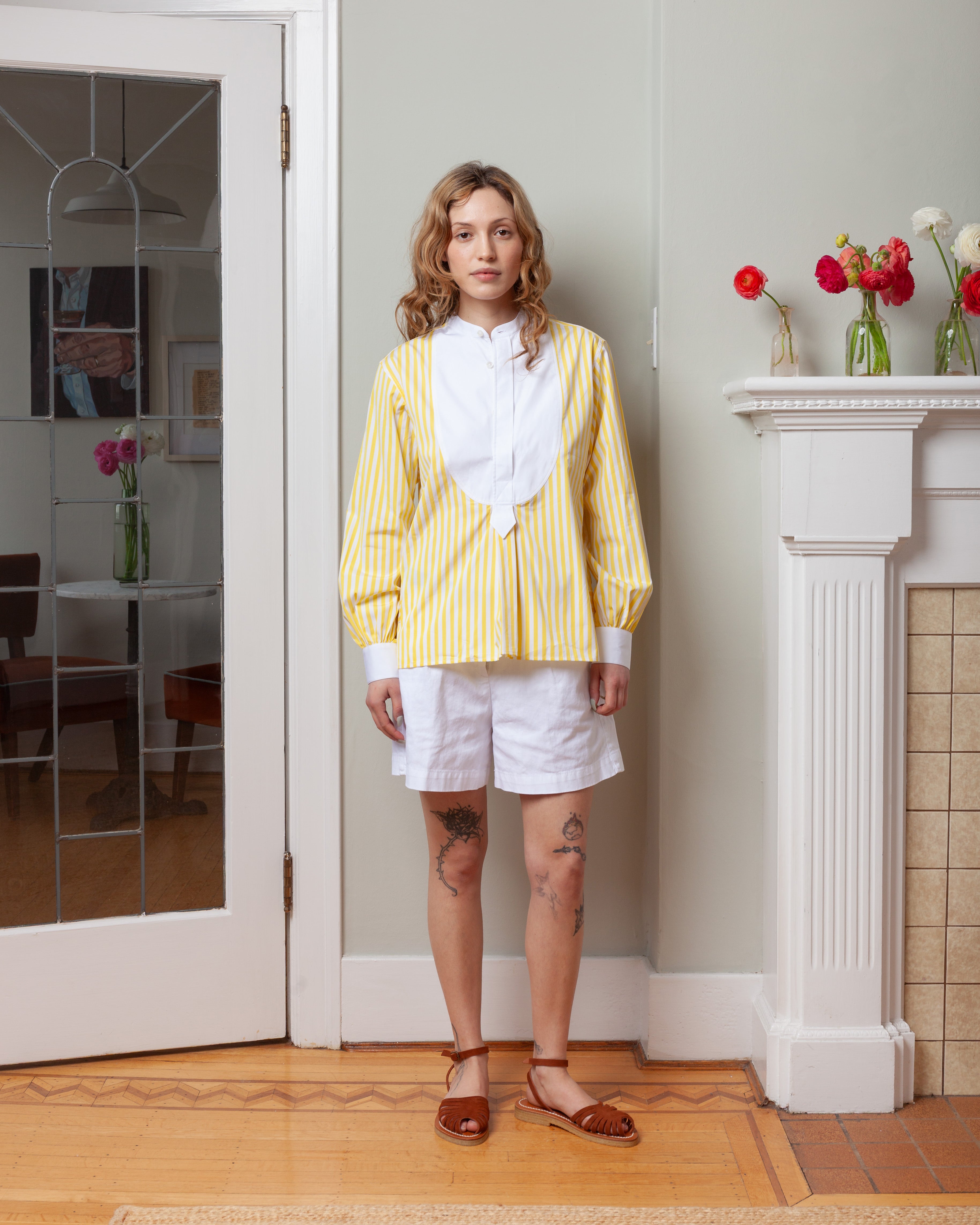 Painter's Shirt - Yellow/White Stripe