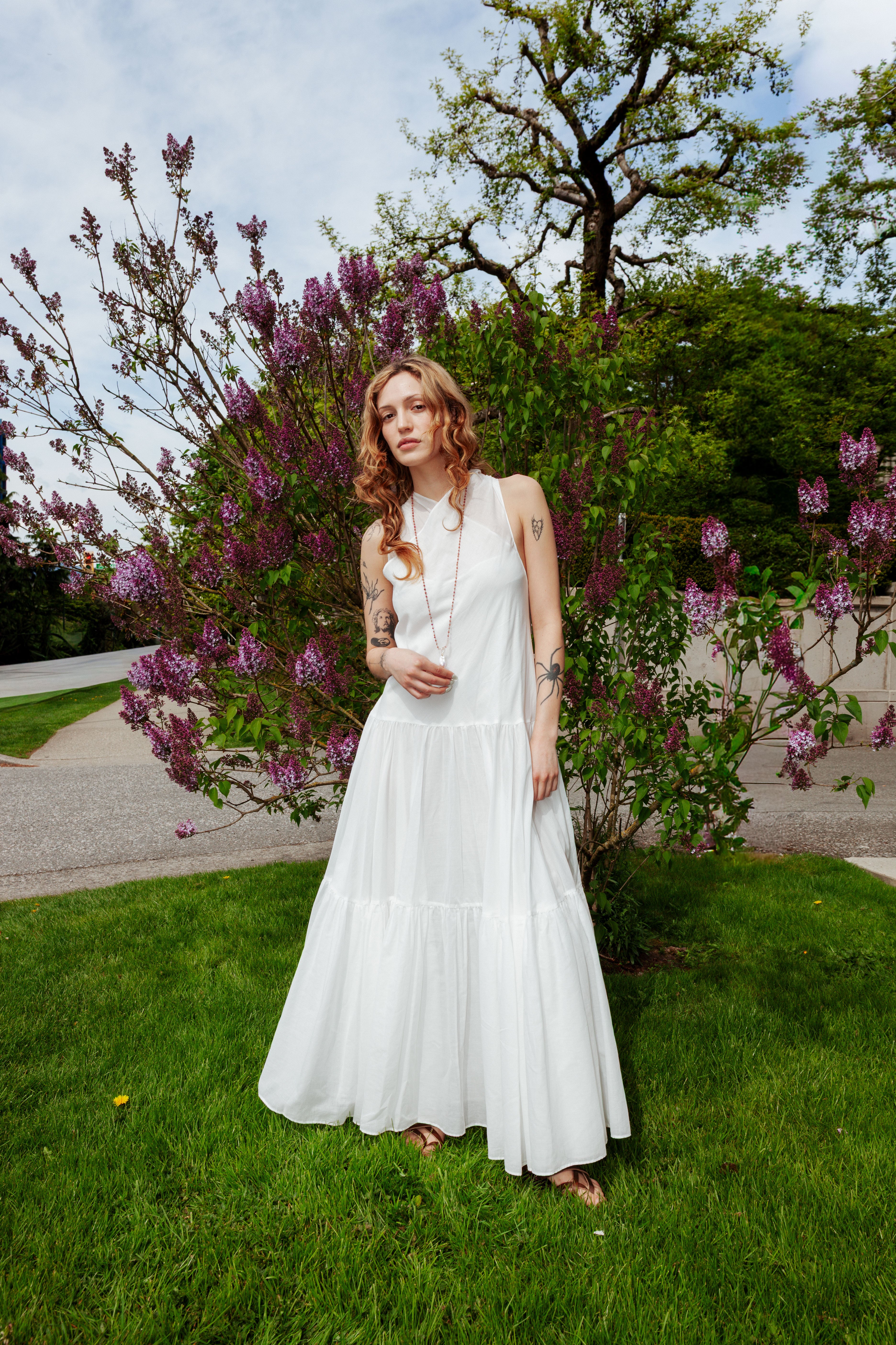 Aspesi-Cotton Voile Sundress - White-Dresses-Boboli-Vancouver-Canada