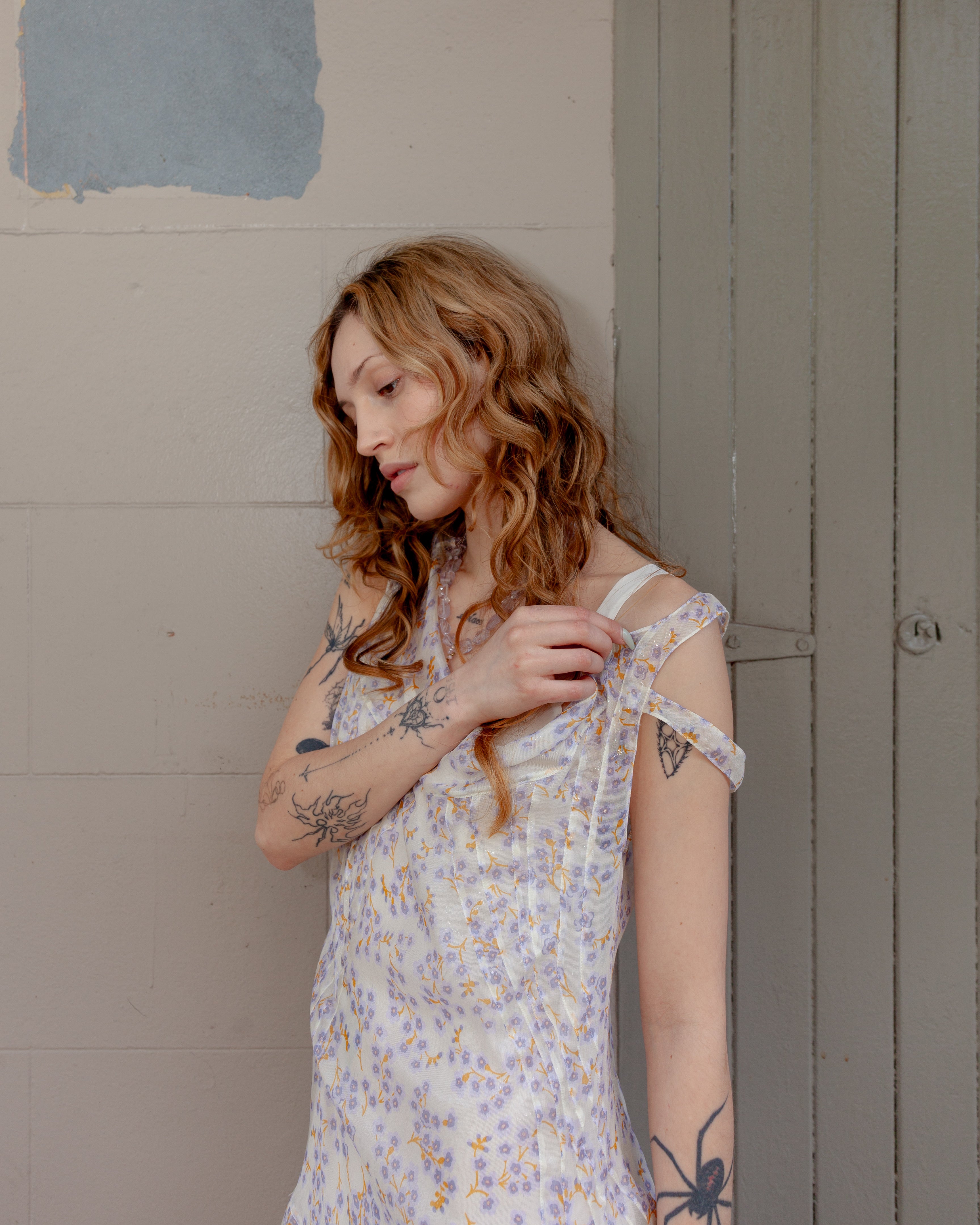 Silk Chiffon Long Dress - Mauve