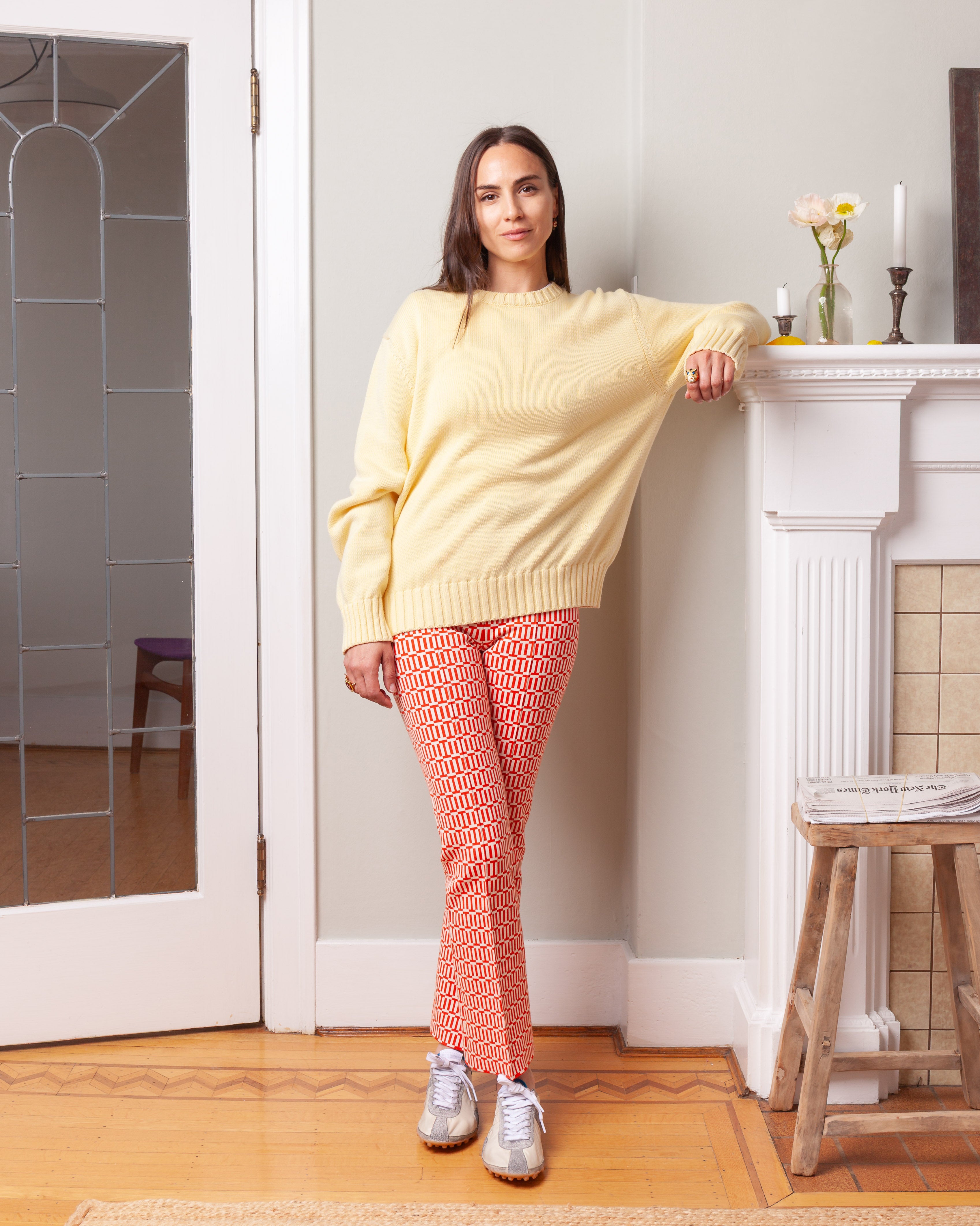 Geo Jacquard Charlie Pant - Orange Combo