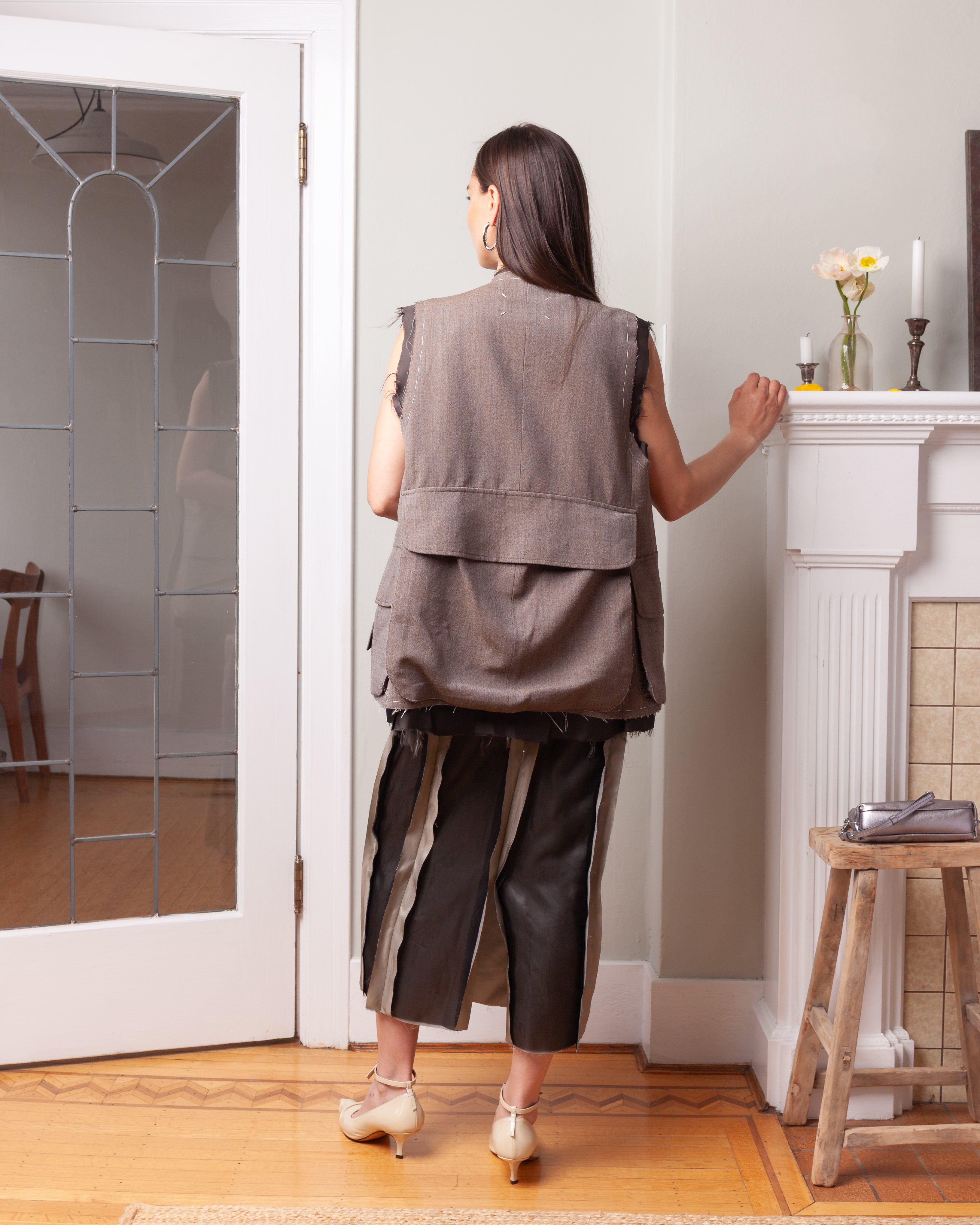 Maison Margiela-Sleeveless Wool Jacket - Olive-Jackets-Boboli-Vancouver-Canada