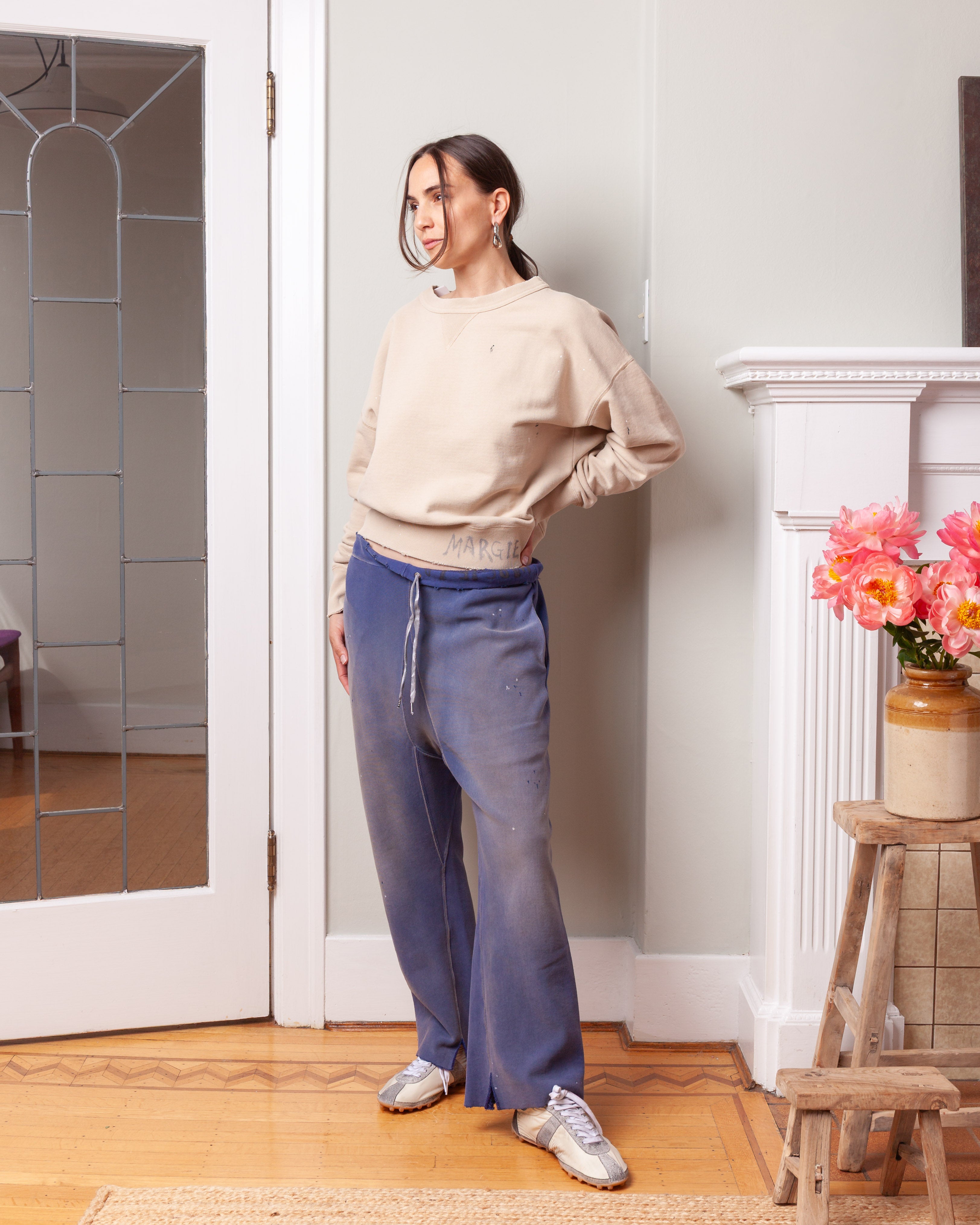 Maison Margiela-Distressed Trousers - Blue-Pants-Boboli-Vancouver-Canada