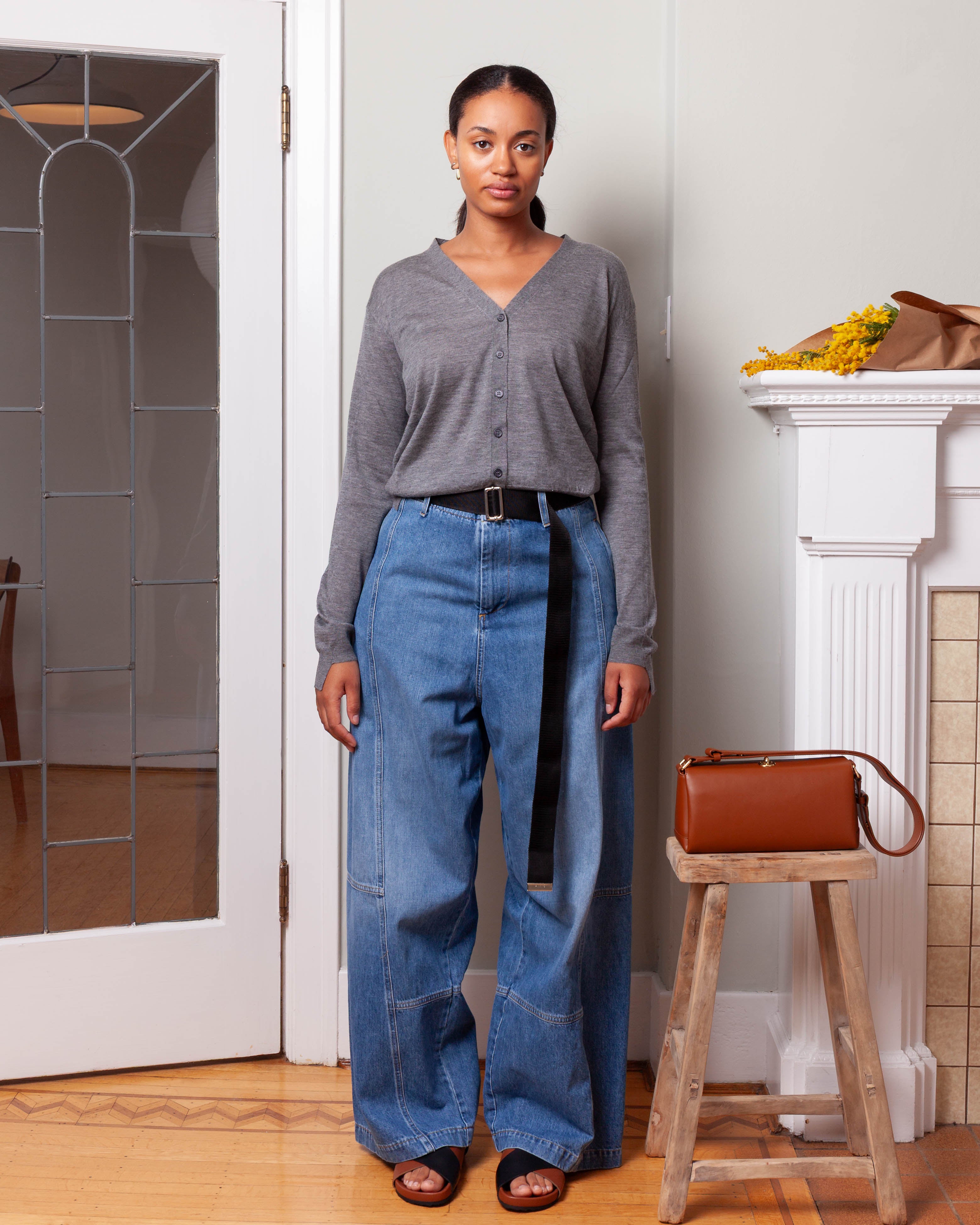 Plan C-Denim w/Detachable Belt - Indigo-Pants-Boboli-Vancouver-Canada