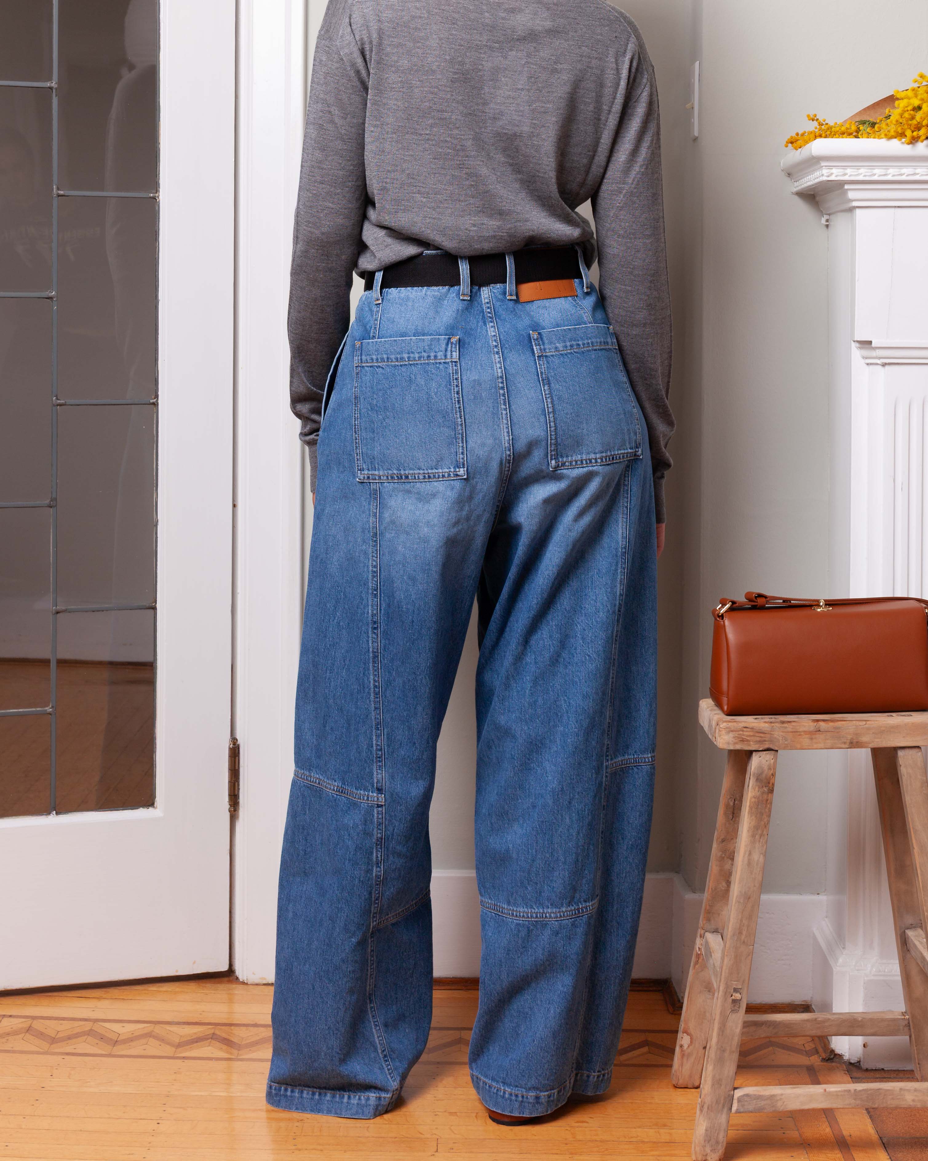 Plan C-Denim w/Detachable Belt - Indigo-Pants-Boboli-Vancouver-Canada