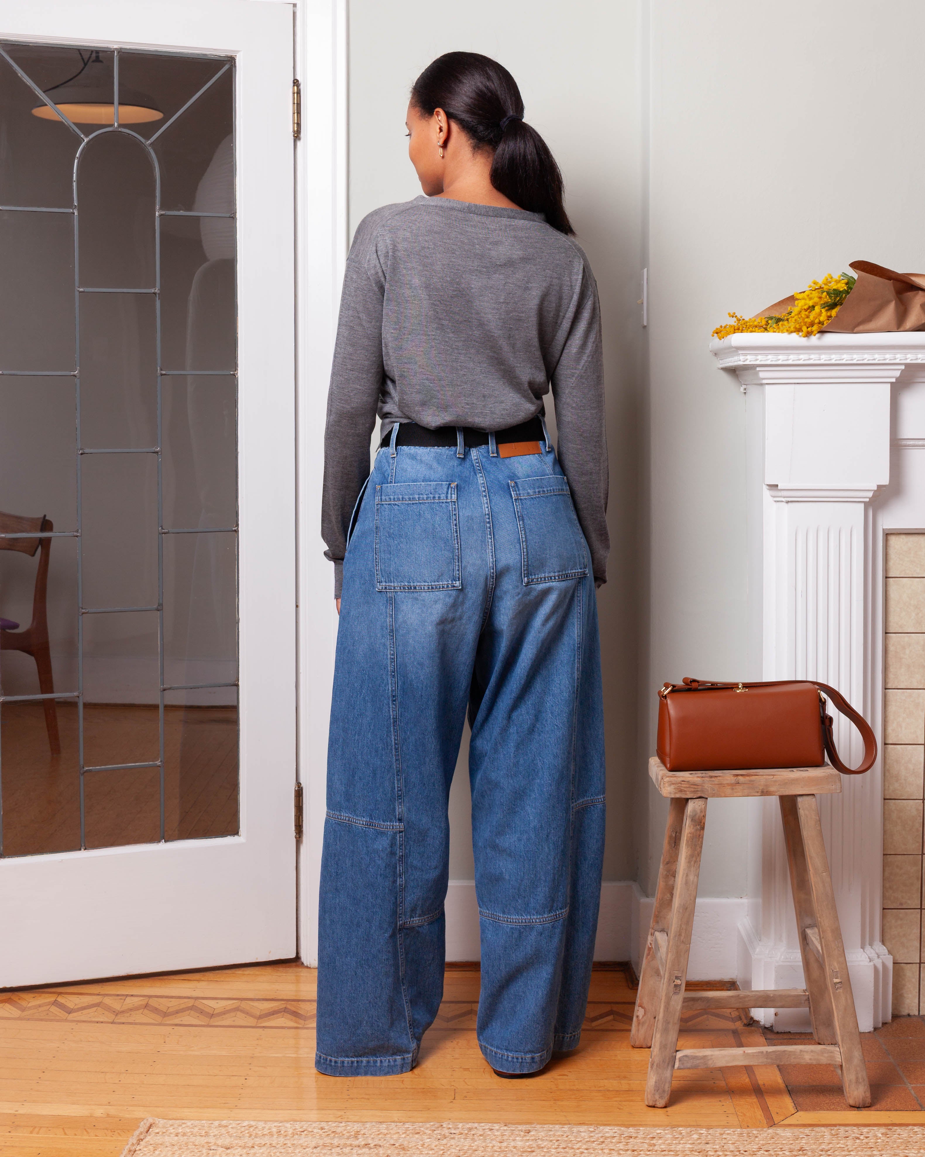 Plan C-Denim w/Detachable Belt - Indigo-Pants-Boboli-Vancouver-Canada