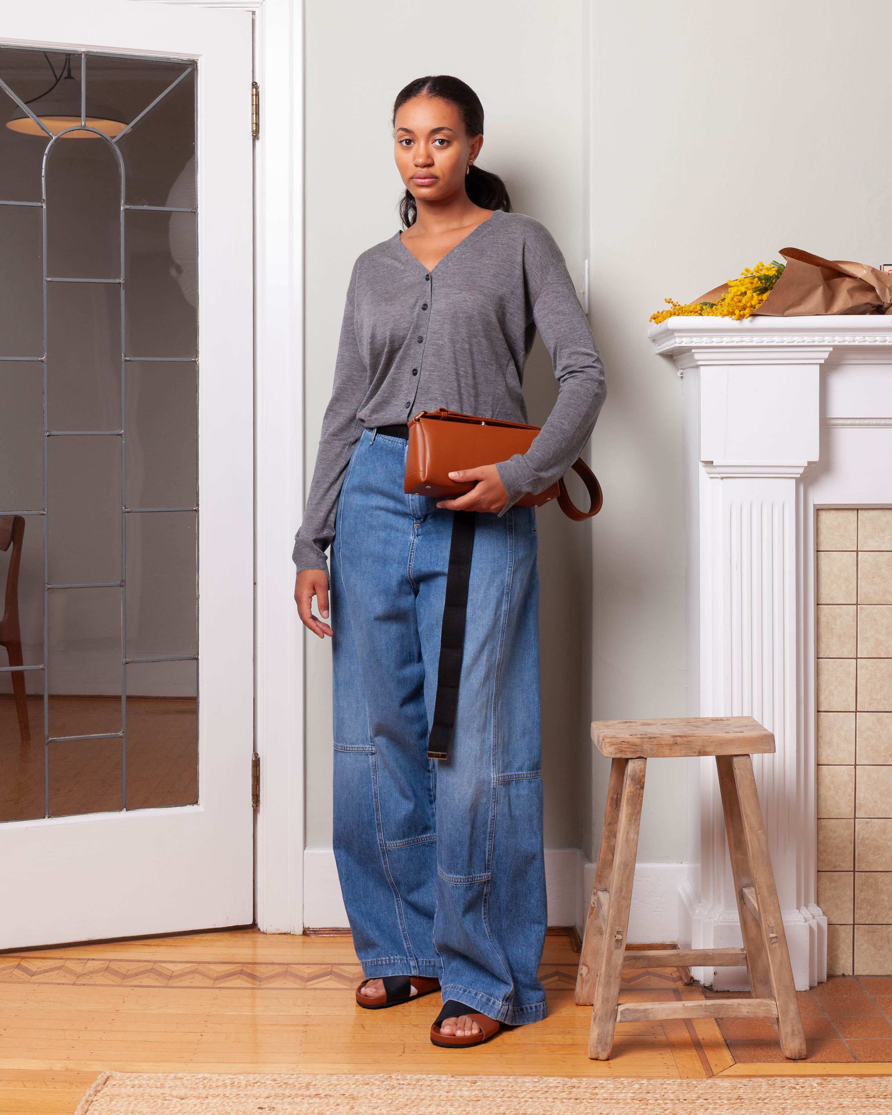 Plan C-Denim w/Detachable Belt - Indigo-Pants-Boboli-Vancouver-Canada