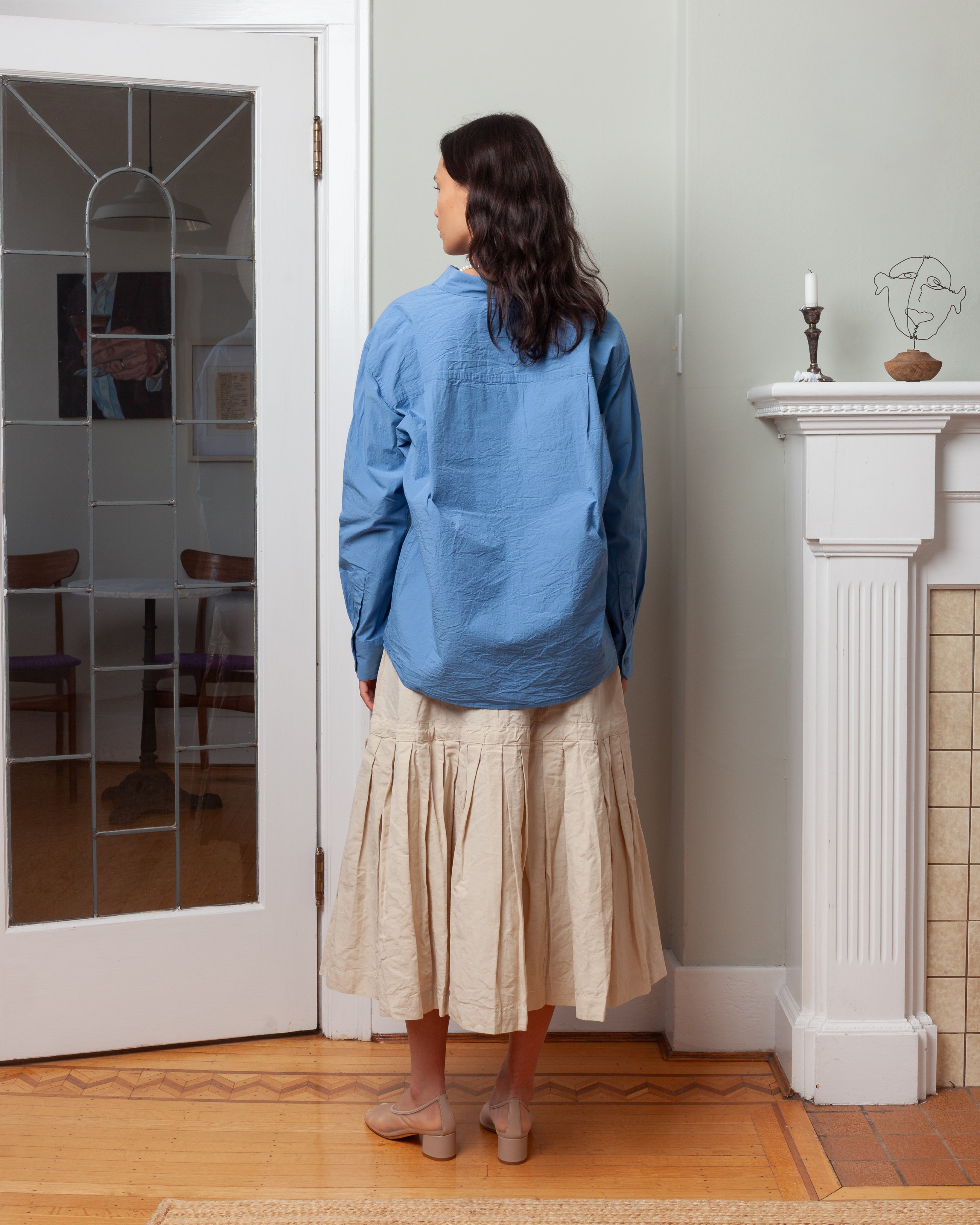 Casey Casey-Drays Travail Shirt - Chalk Poplin - Light Blue-Shirts-Boboli-Vancouver-Canada