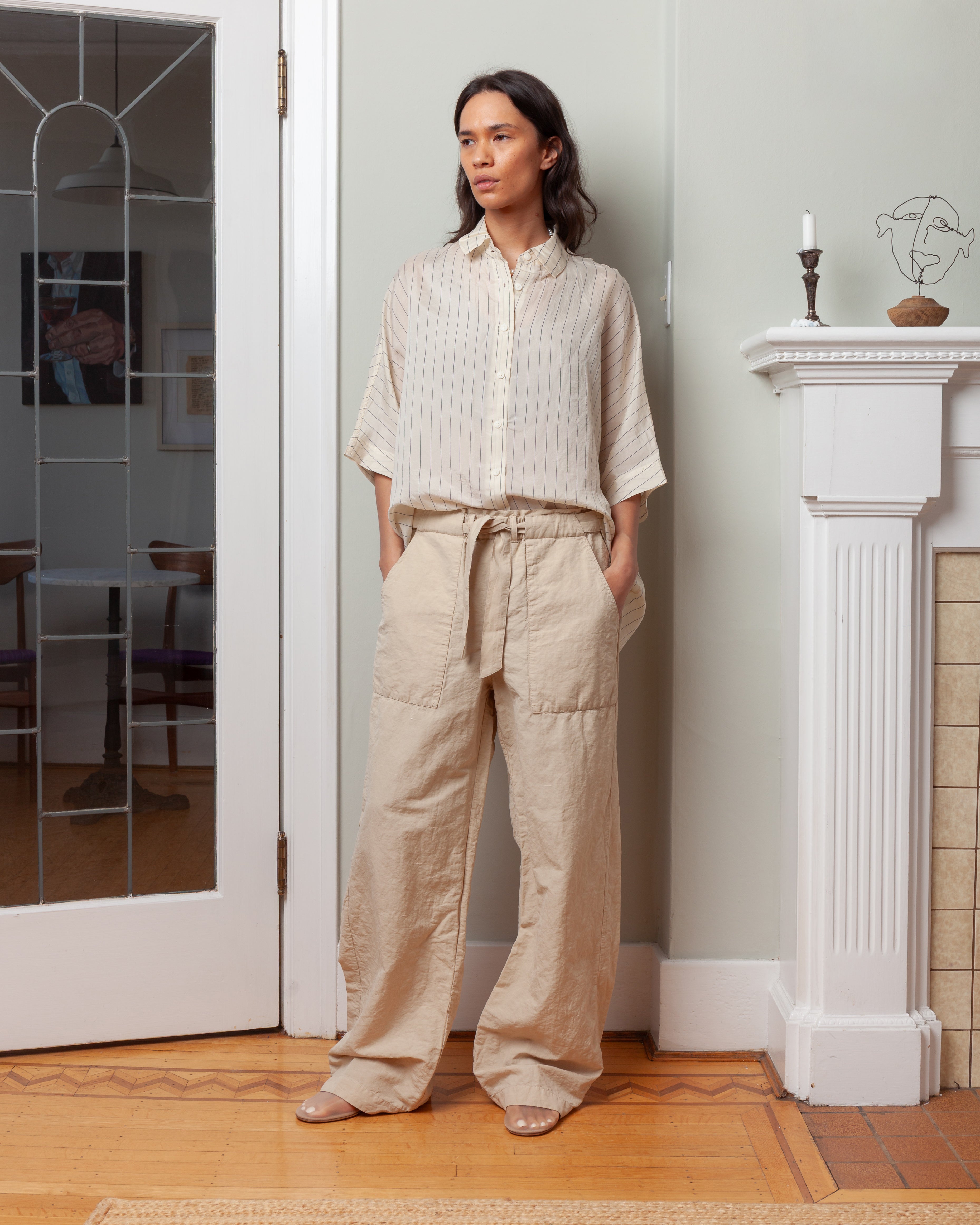 Casey Casey-Row Pant - Rugger - Ivory-Pants-Boboli-Vancouver-Canada