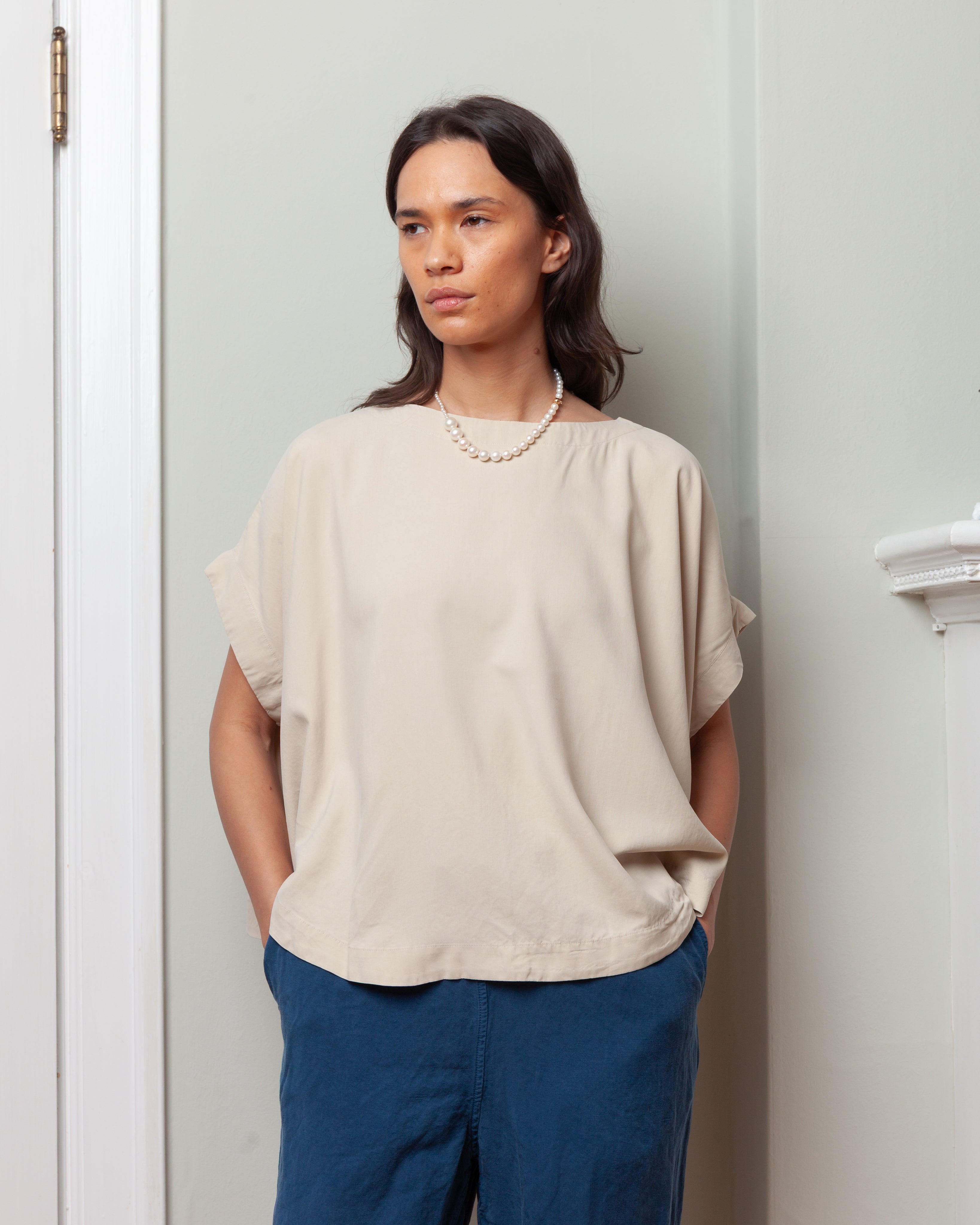 Casey Casey-Francesca Top - Spun Silk - Beige-Tops-Boboli-Vancouver-Canada