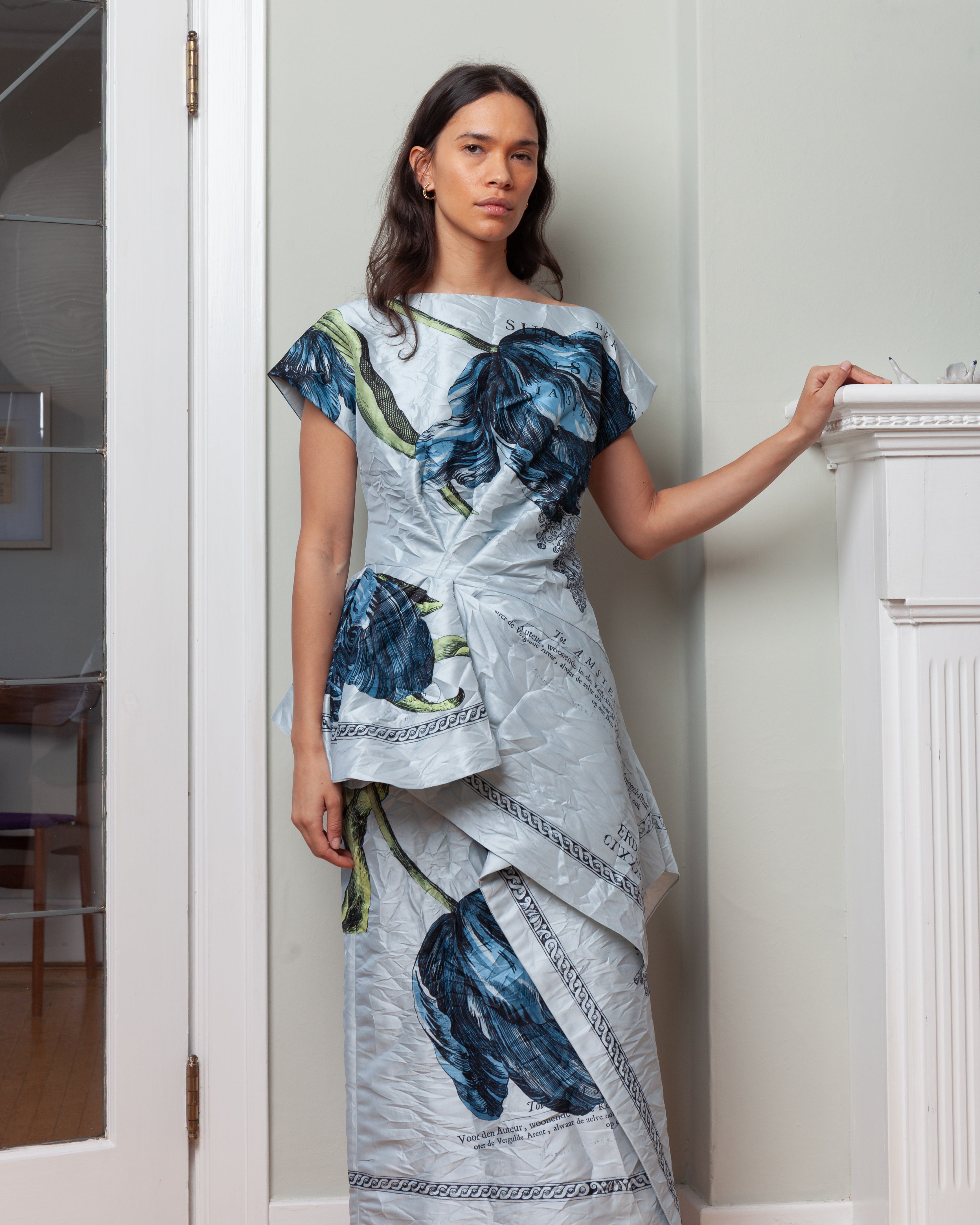 Erdem-Short Sleeve Asymmetric Top - Powder Blue-Tops-Boboli-Vancouver-Canada