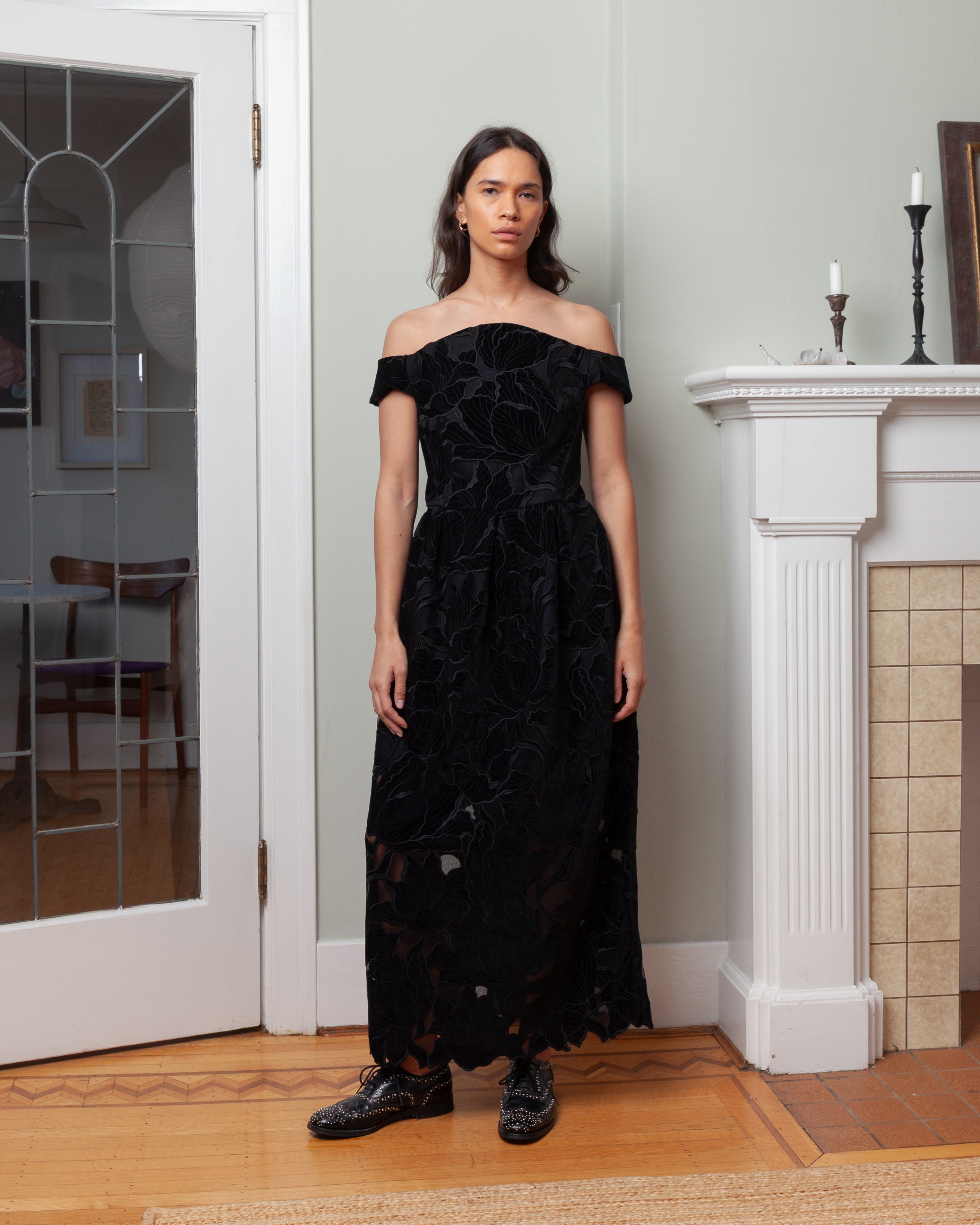 Erdem-Off Shoulder Cocktail Dress - Black-Dresses-Boboli-Vancouver-Canada
