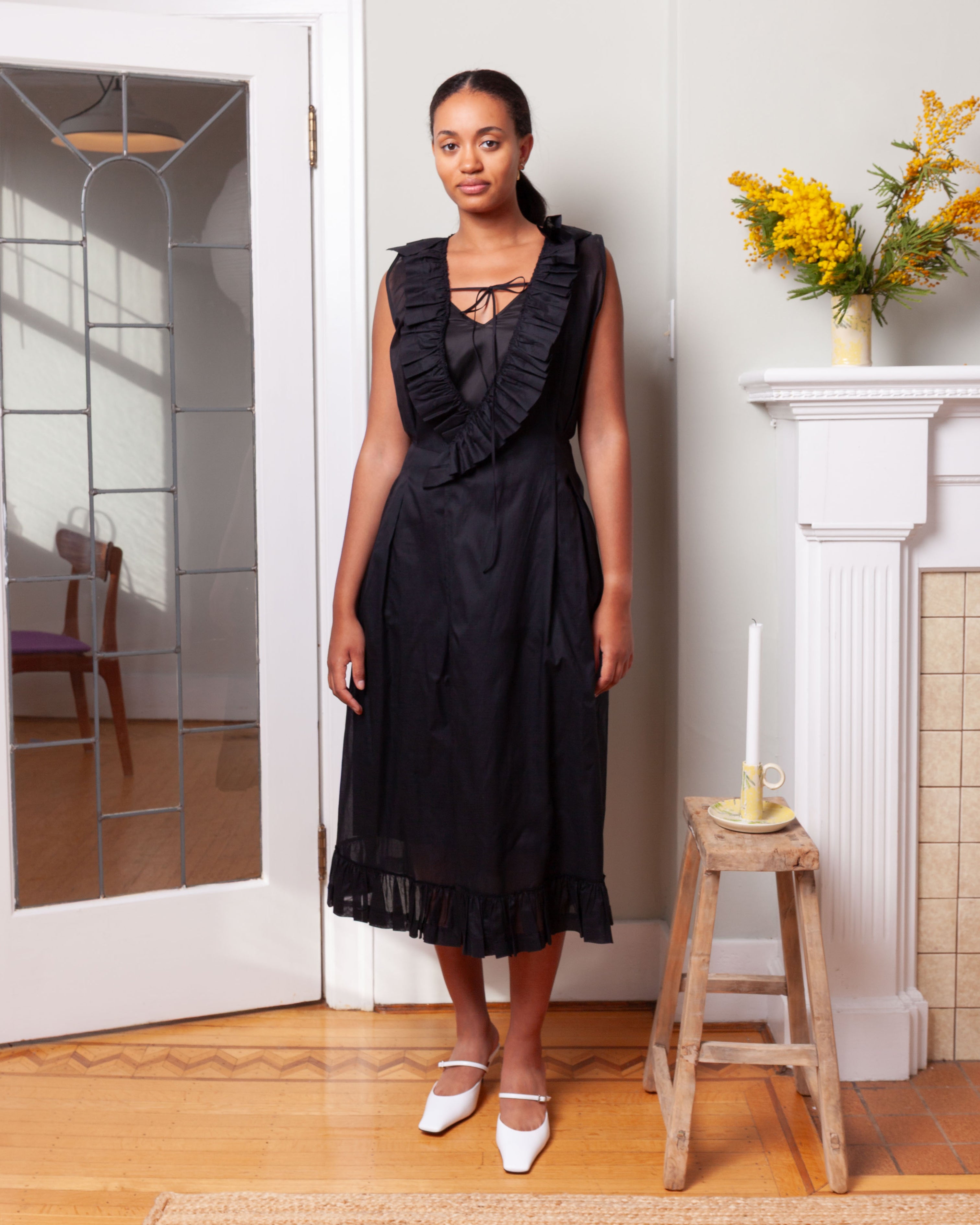 Plan C-Cotton Woven Dress - Black-Dresses-Boboli-Vancouver-Canada