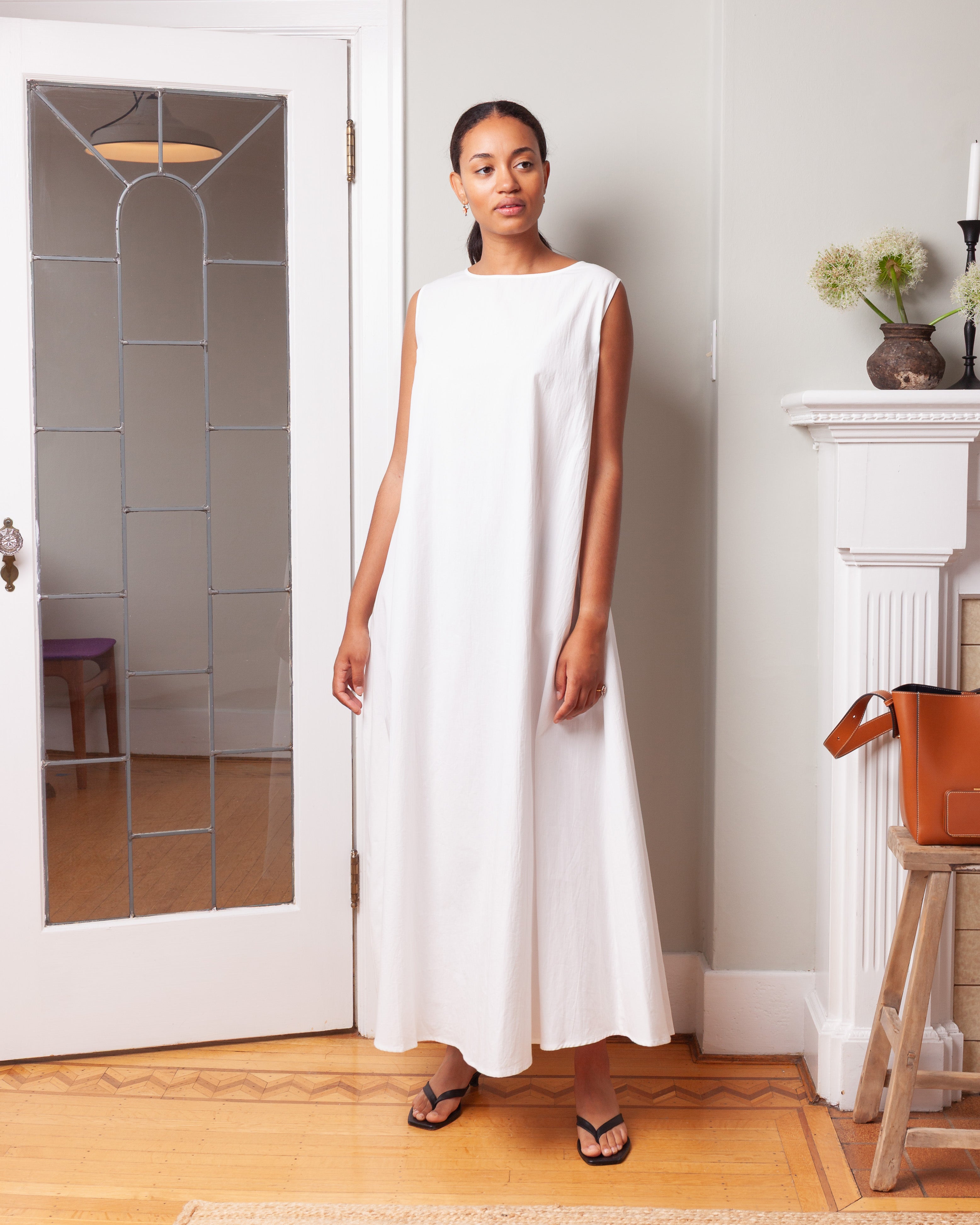 Long Tank Dress Cotton - White