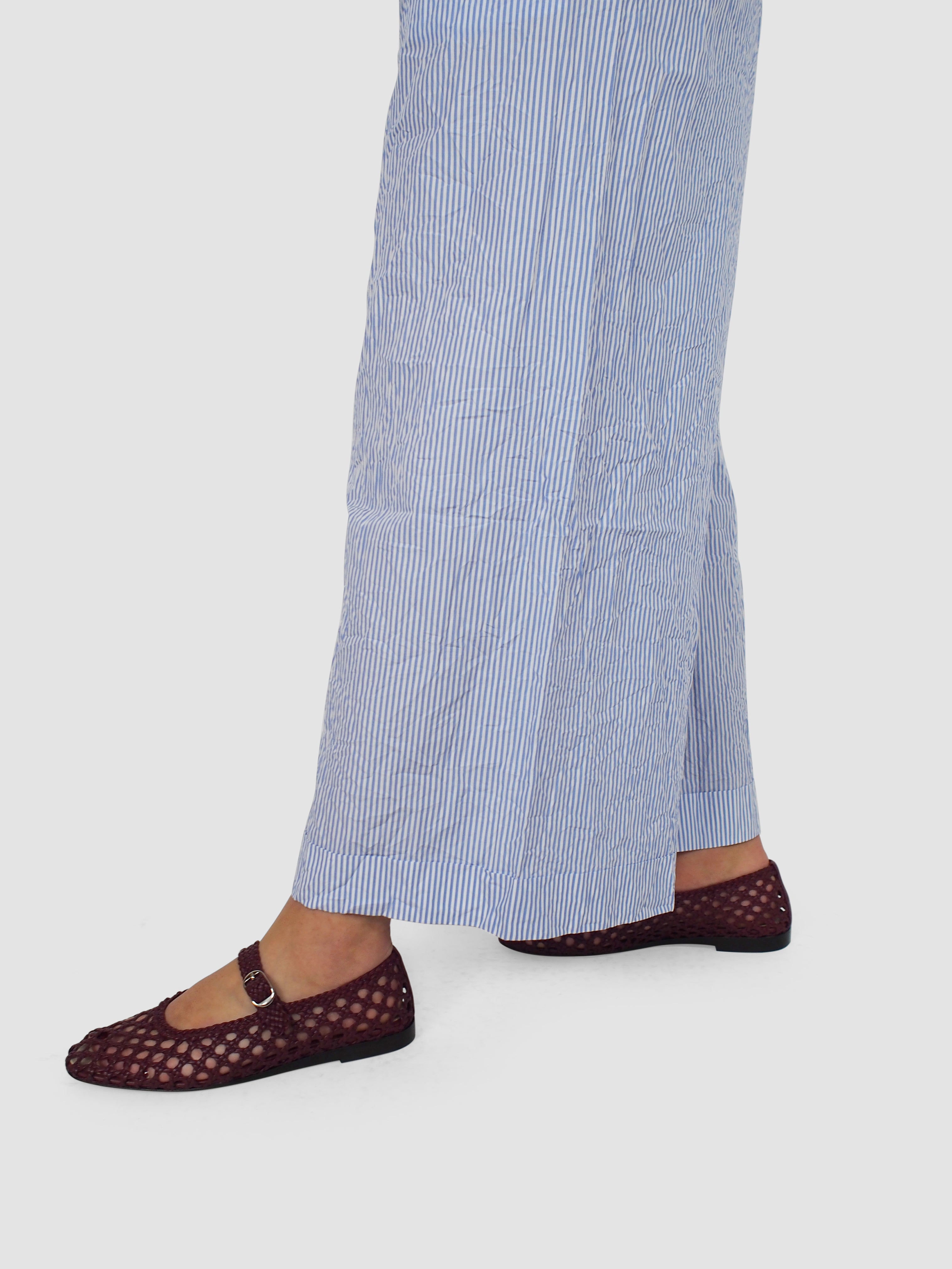 Daniela Gregis-Washed Pajama Trousers - White/Light Blue-Pants-One Size-Boboli-Vancouver-Canada