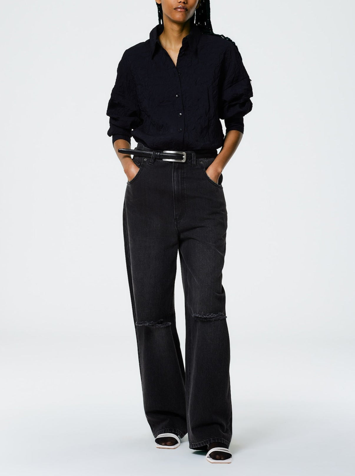 Tibi-Vintage Wash Black Denim Ryder Jean - Vintage Black-Pants-24-Boboli-Vancouver-Canada