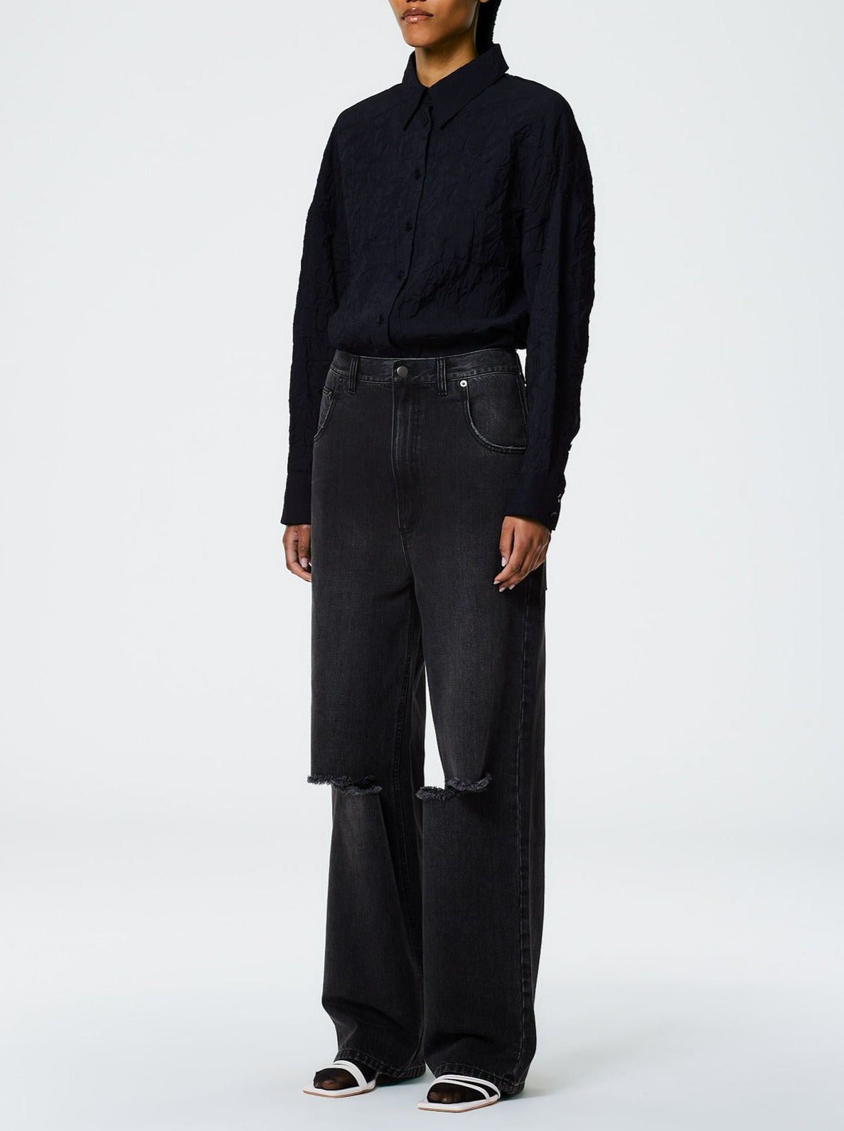 Tibi-Vintage Wash Black Denim Ryder Jean - Vintage Black-Pants-Boboli-Vancouver-Canada