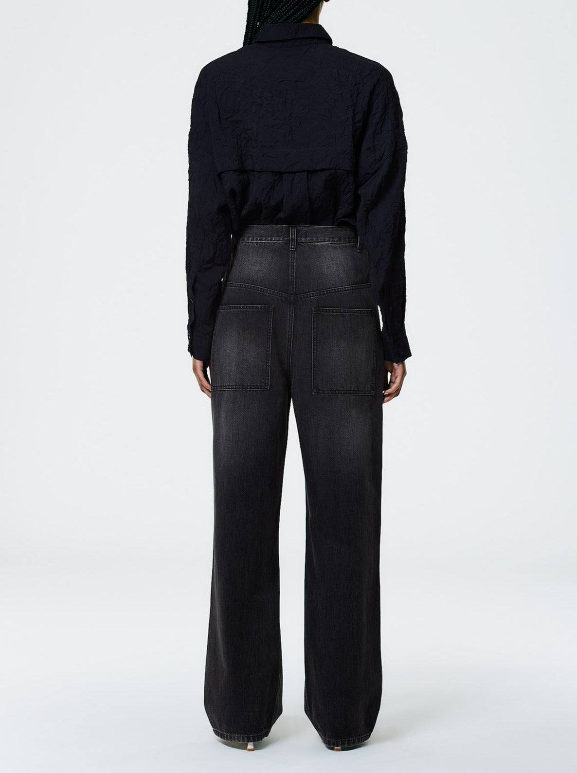 Tibi-Vintage Wash Black Denim Ryder Jean - Vintage Black-Pants-Boboli-Vancouver-Canada