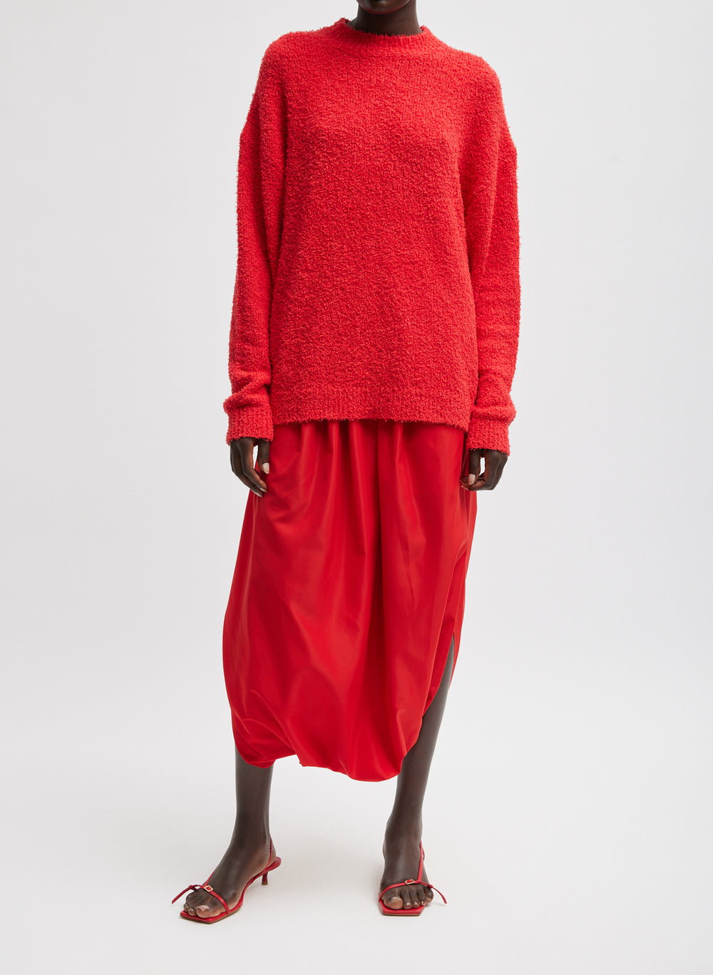 Tibi-Serviette Crewneck Easy Pullover - Red-Sweaters-Boboli-Vancouver-Canada