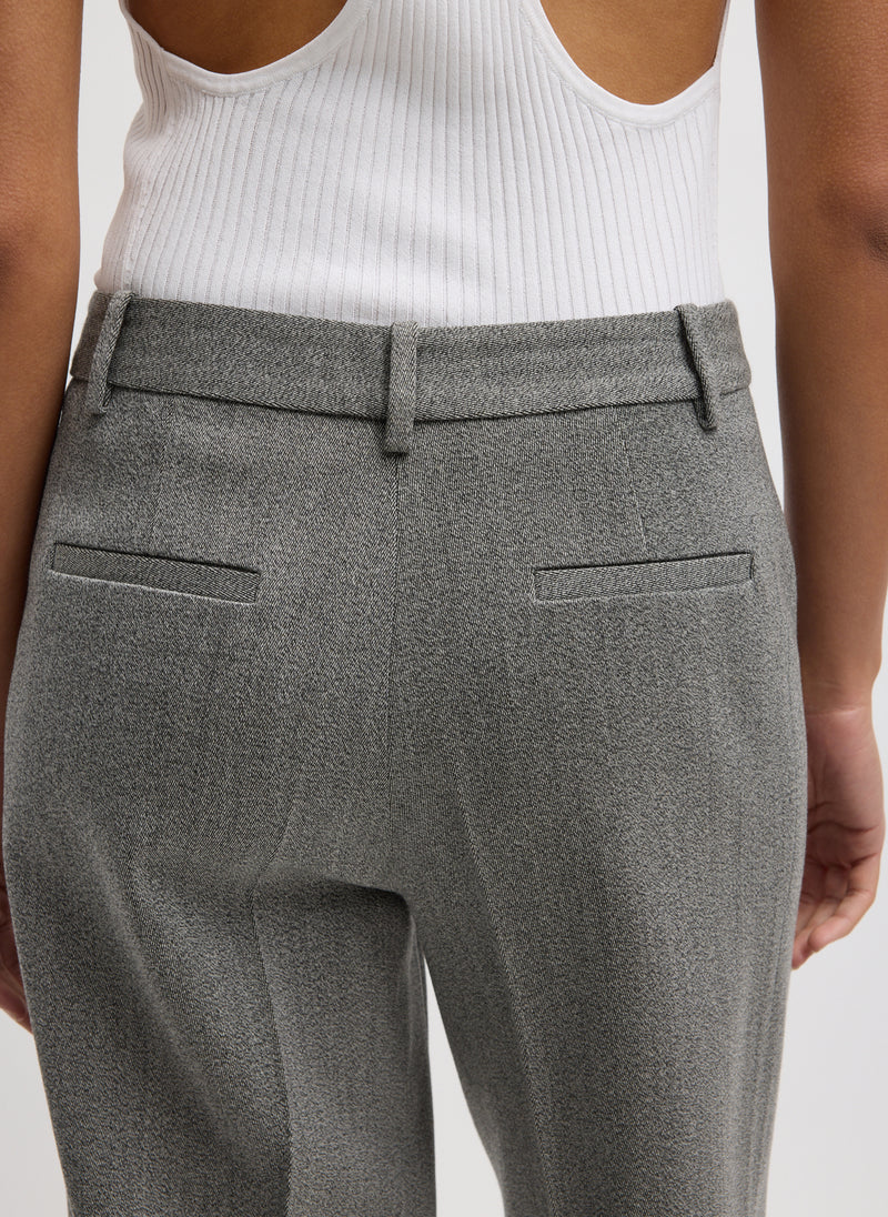 Tibi-Structured Wool Zip Front Trouser - Grey-Pants-Boboli-Vancouver-Canada