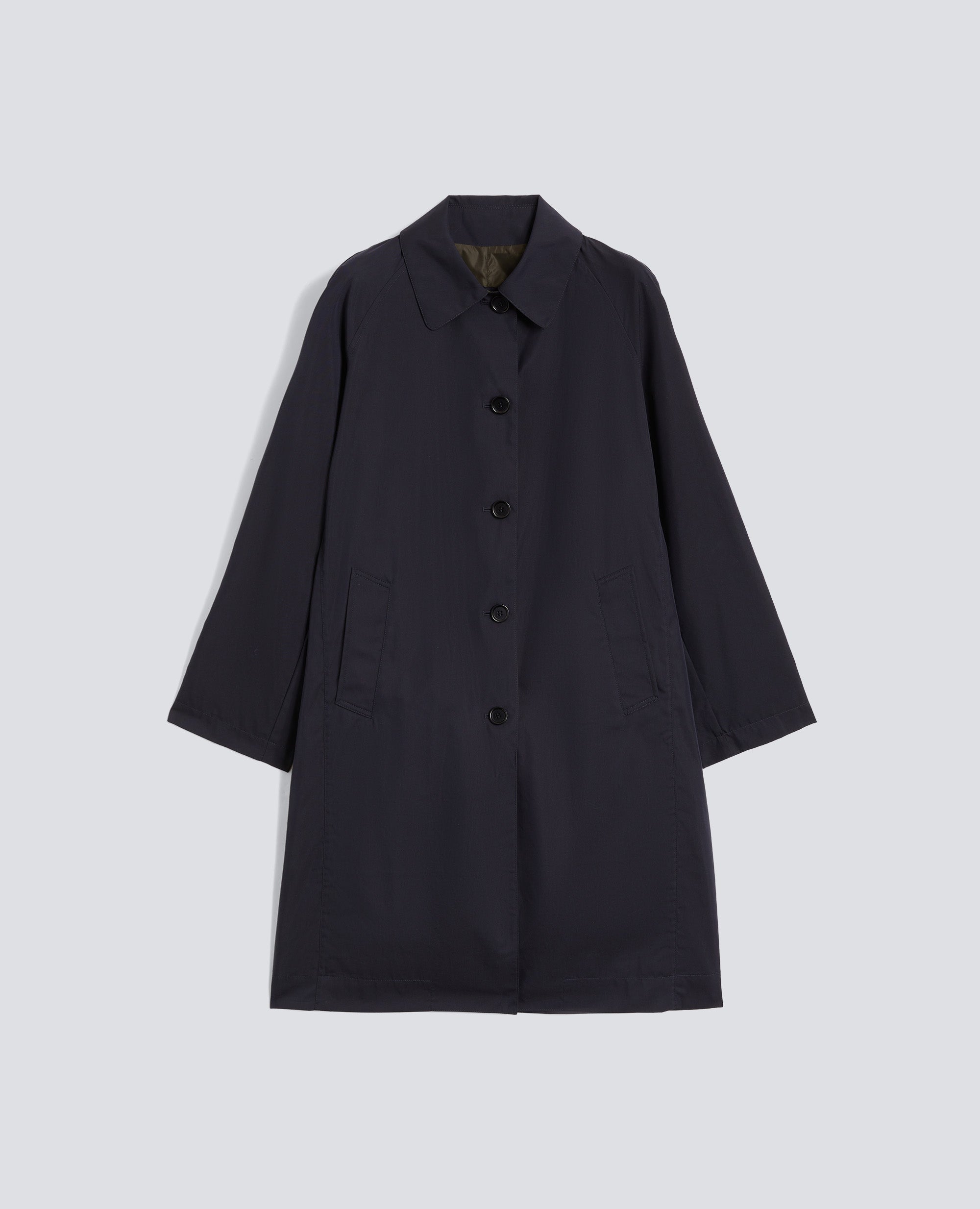 Aspesi-Polyamide Cotton Twill Soprabito Reversible Coat - Navy Blue-Coats-Boboli-Vancouver-Canada