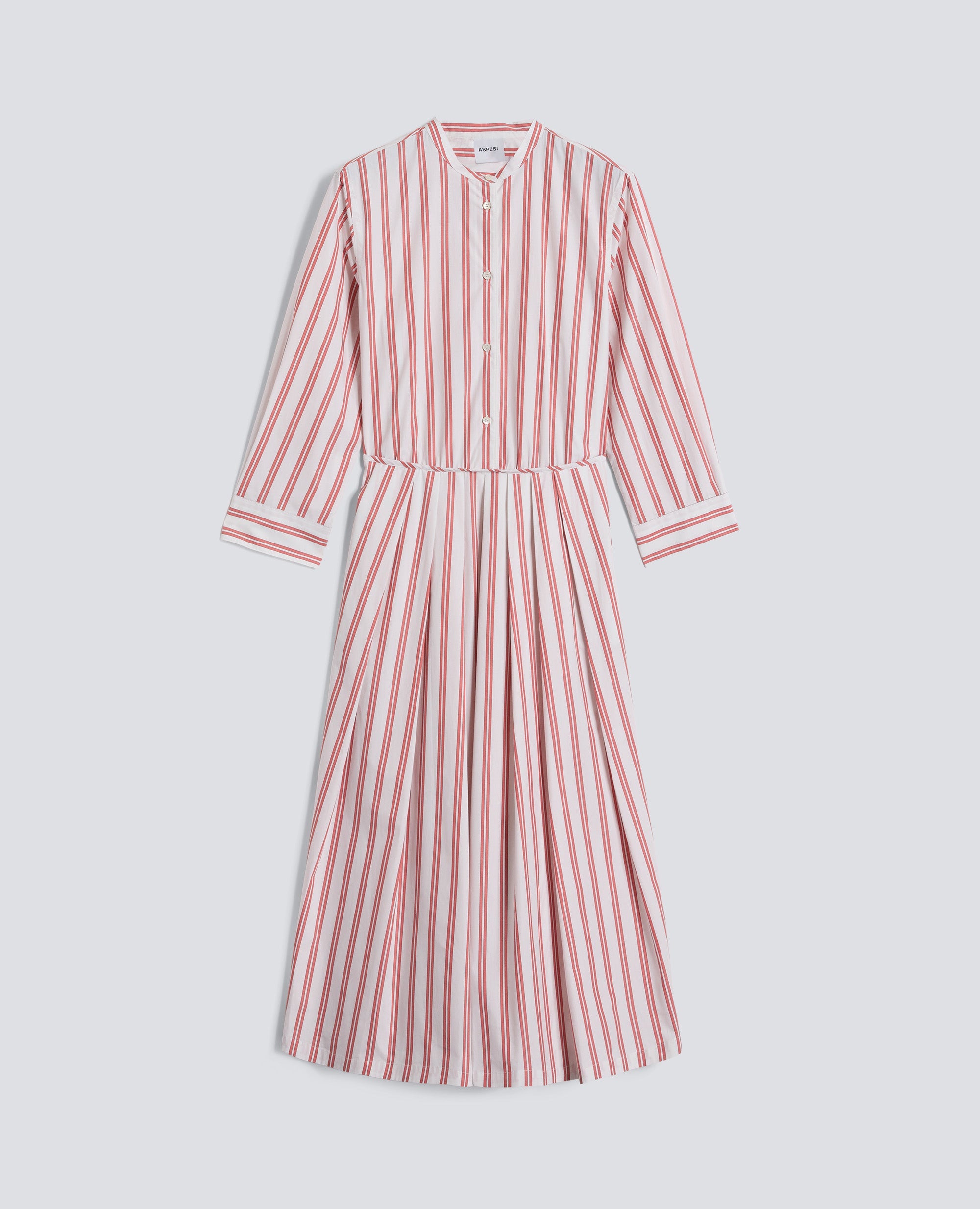 Aspesi-Striped Cotton Poplin Dress - Red Stripe-Dresses-Boboli-Vancouver-Canada