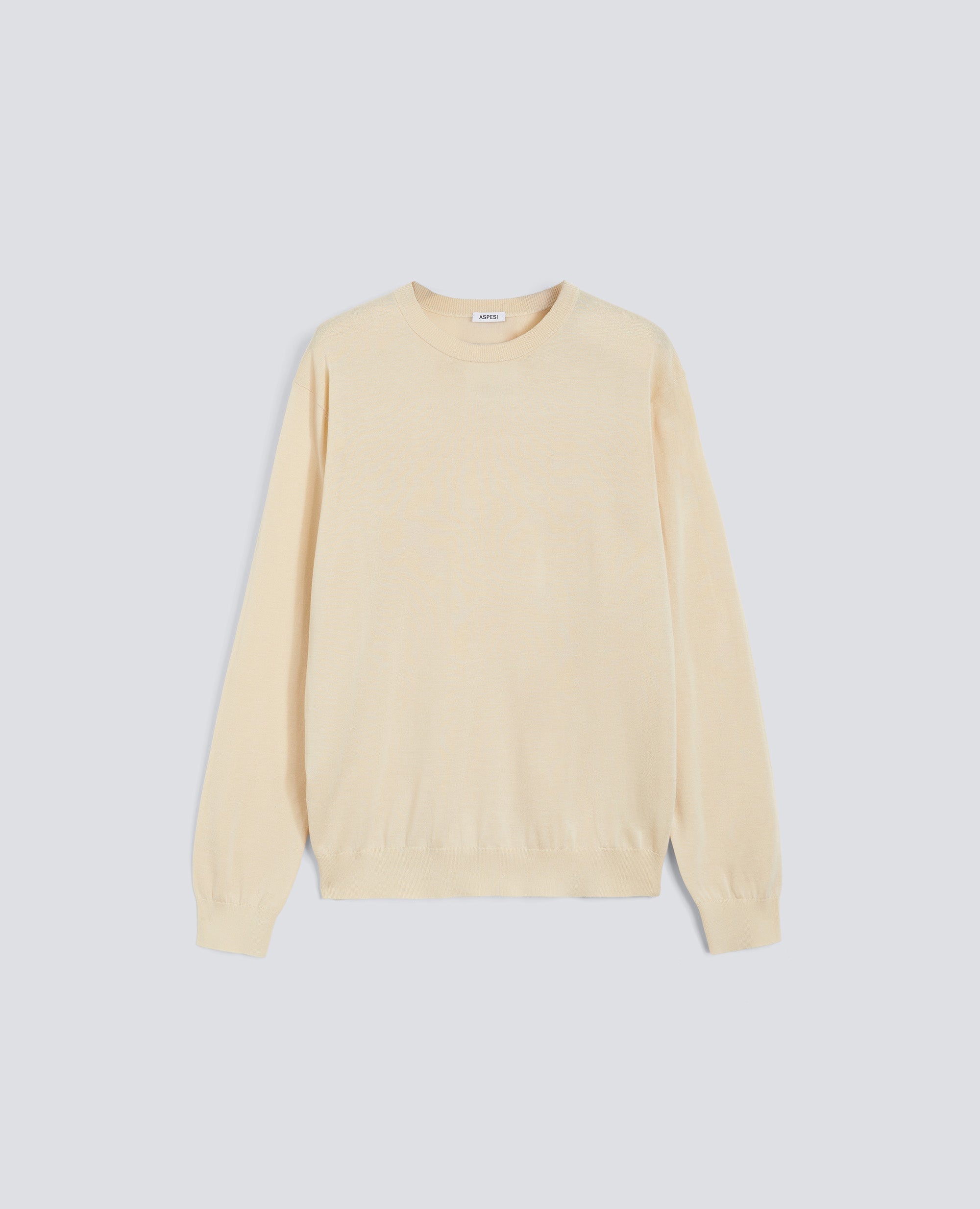 Aspesi-Long-Sleeved Crewneck Sweater In Cotton - Natural-Sweaters-Boboli-Vancouver-Canada