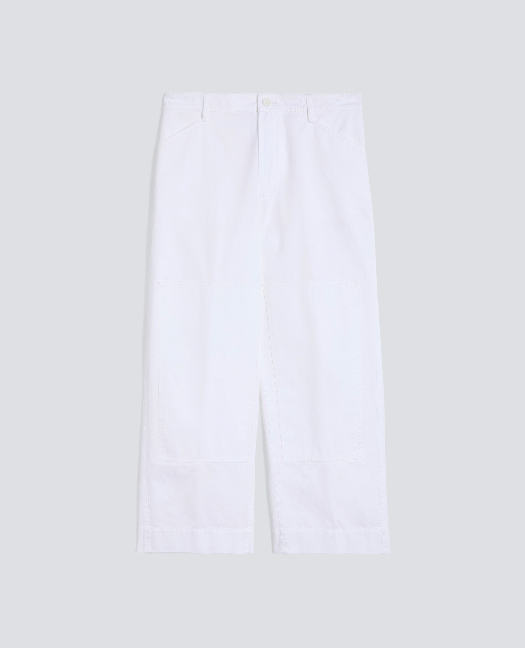 Aspesi-Cargo-Style Trousers In Extra-Fine Cotton Twill - White-Pants-Boboli-Vancouver-Canada