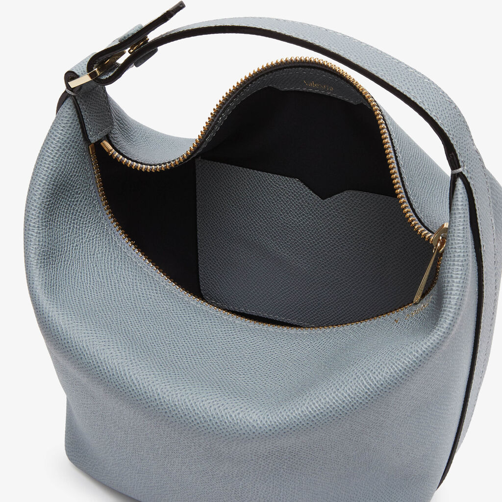 Valextra-Mochi Top Handle Mini Bag - Niagara Blue-Bags-Boboli-Vancouver-Canada
