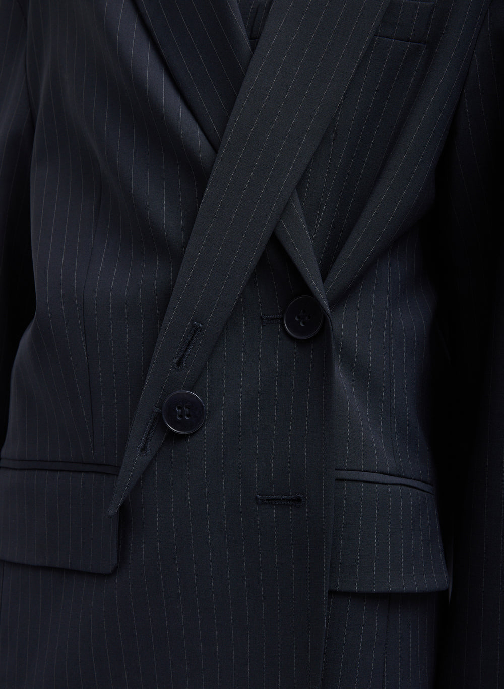 Tibi-Dominic Pinstripe Detached Lapel Liam Blazer - Navy/Multi-Blazers-Boboli-Vancouver-Canada