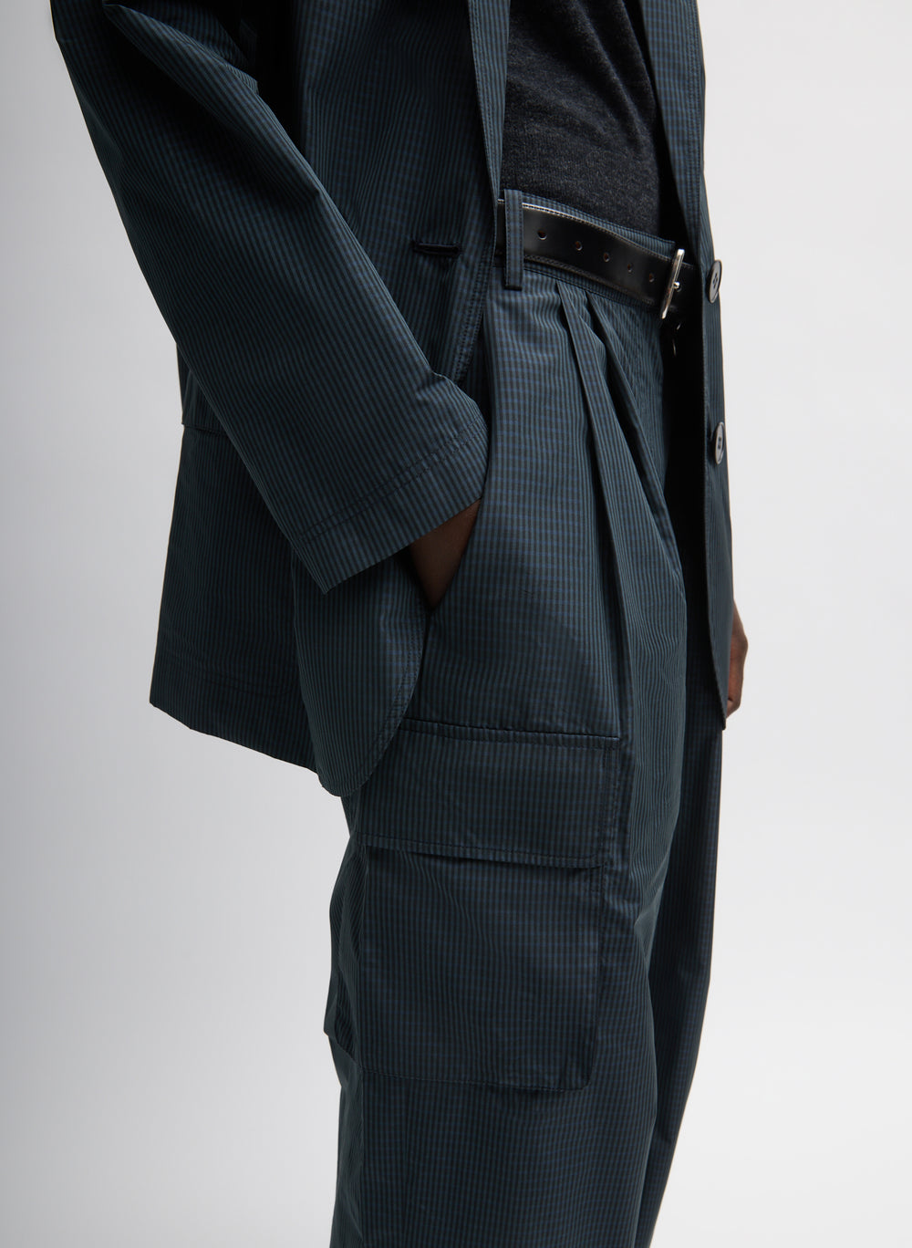 Tibi-Menswear Nylon Stella Pleated Cargo Pant - Navy/Multi-Pants-Boboli-Vancouver-Canada