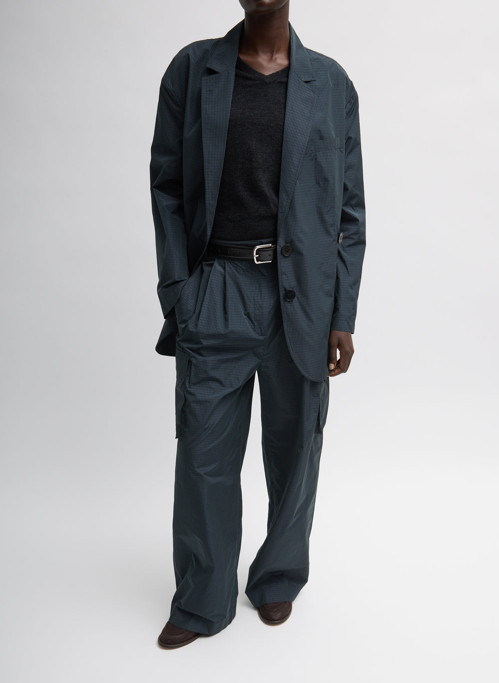 Tibi-Menswear Nylon Stella Pleated Cargo Pant - Navy/Multi-Pants-Boboli-Vancouver-Canada