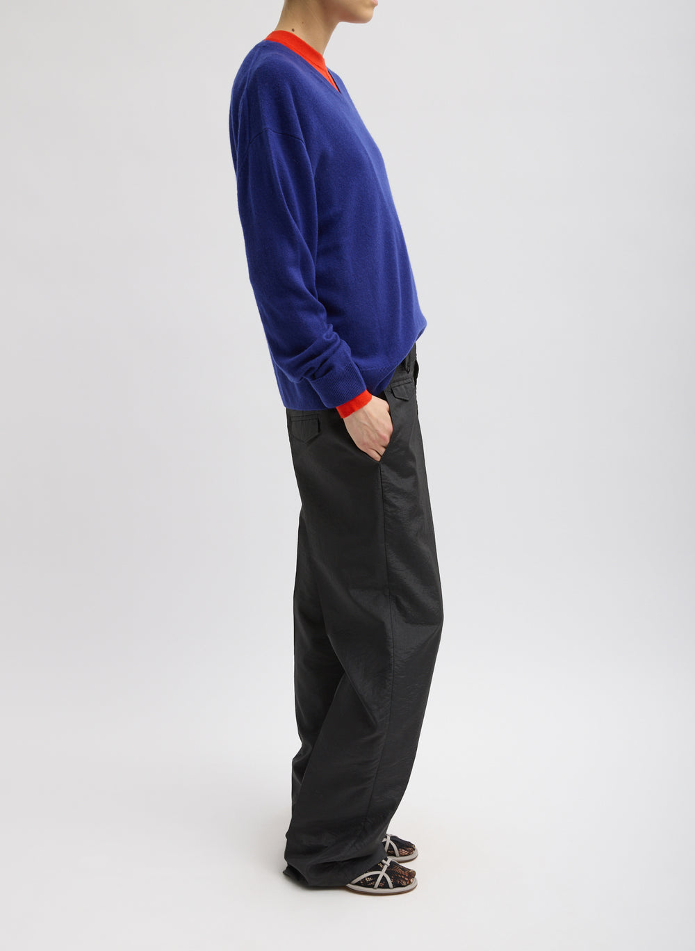 Tibi-Crispy Nylon Rodney Trouser - Black-Pants-Boboli-Vancouver-Canada