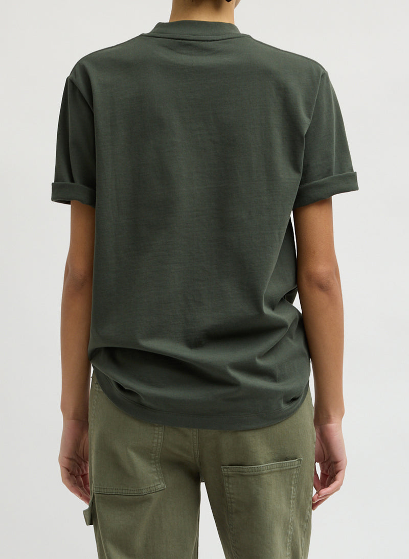 Tibi-Perfect Unisex T - Army Green-Tops-Boboli-Vancouver-Canada