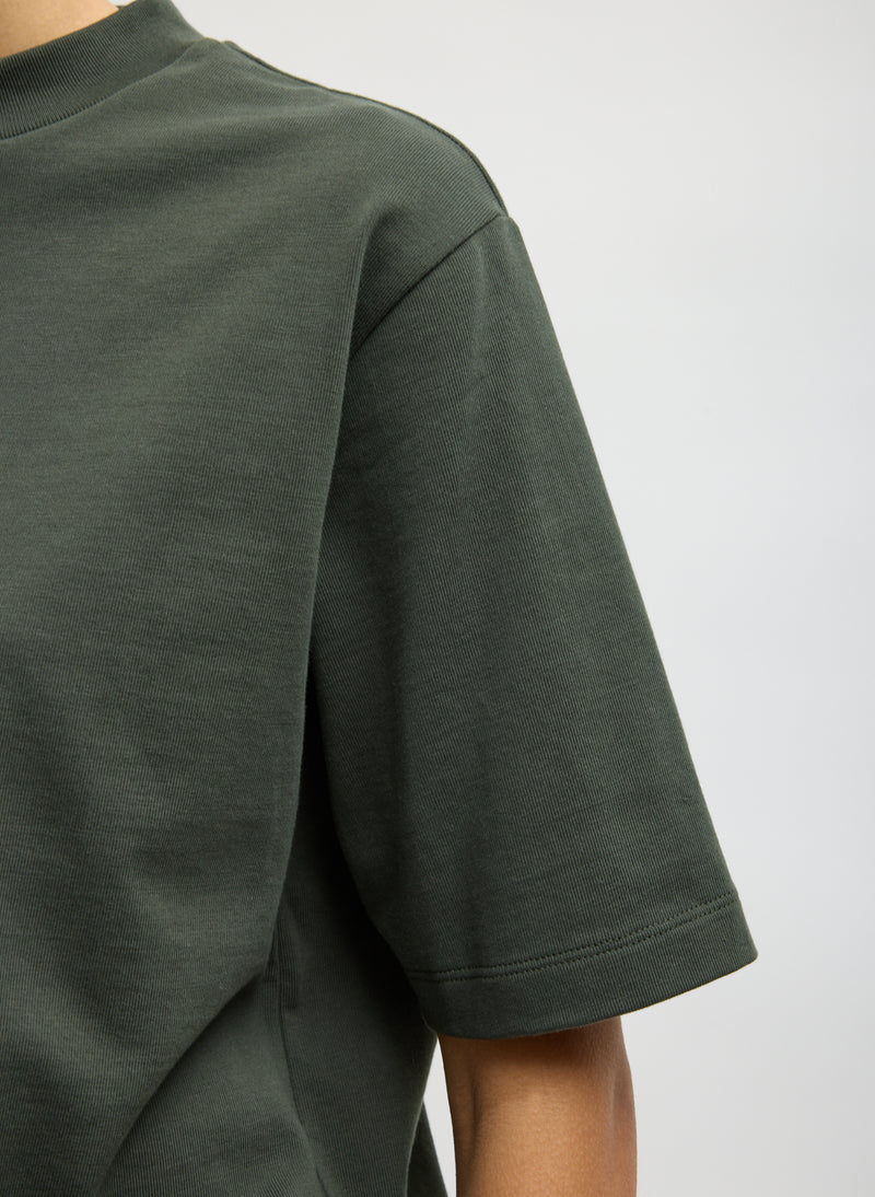 Tibi-Perfect Unisex T - Army Green-Tops-Boboli-Vancouver-Canada