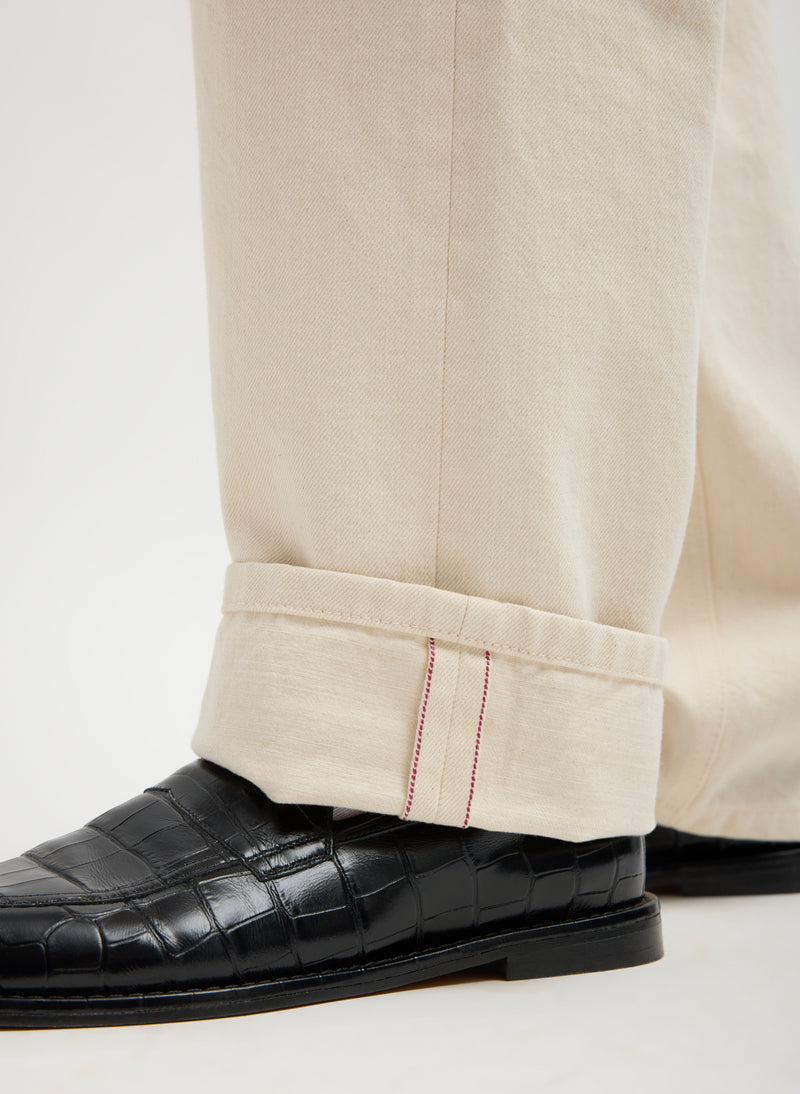 Tibi-Selvedge Denim 5 Pocket Alec Jean - Natural-Pants-Boboli-Vancouver-Canada
