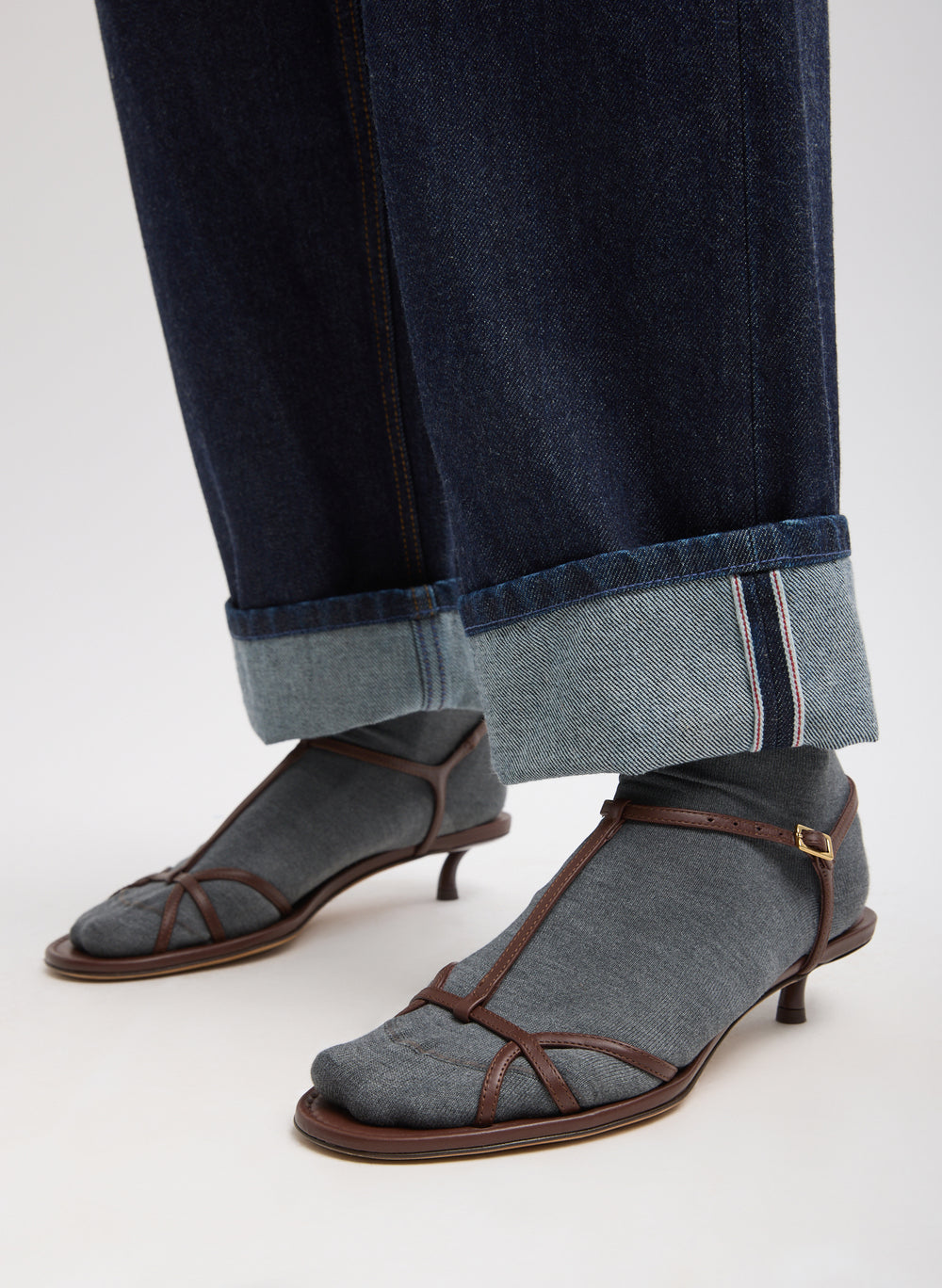 Tibi-Selvage Denim 5 Pocket Alec Jean - Dark Denim-Pants-Boboli-Vancouver-Canada
