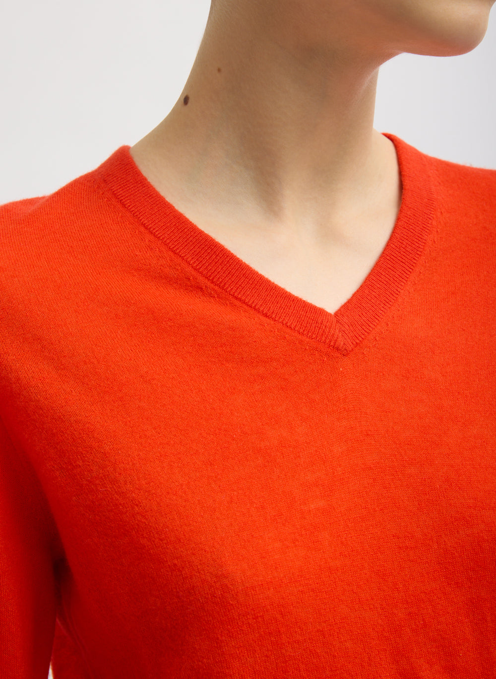 Tibi-Skinlike Mercerized Wool Shrunked VNeck - Red-Sweaters-Boboli-Vancouver-Canada