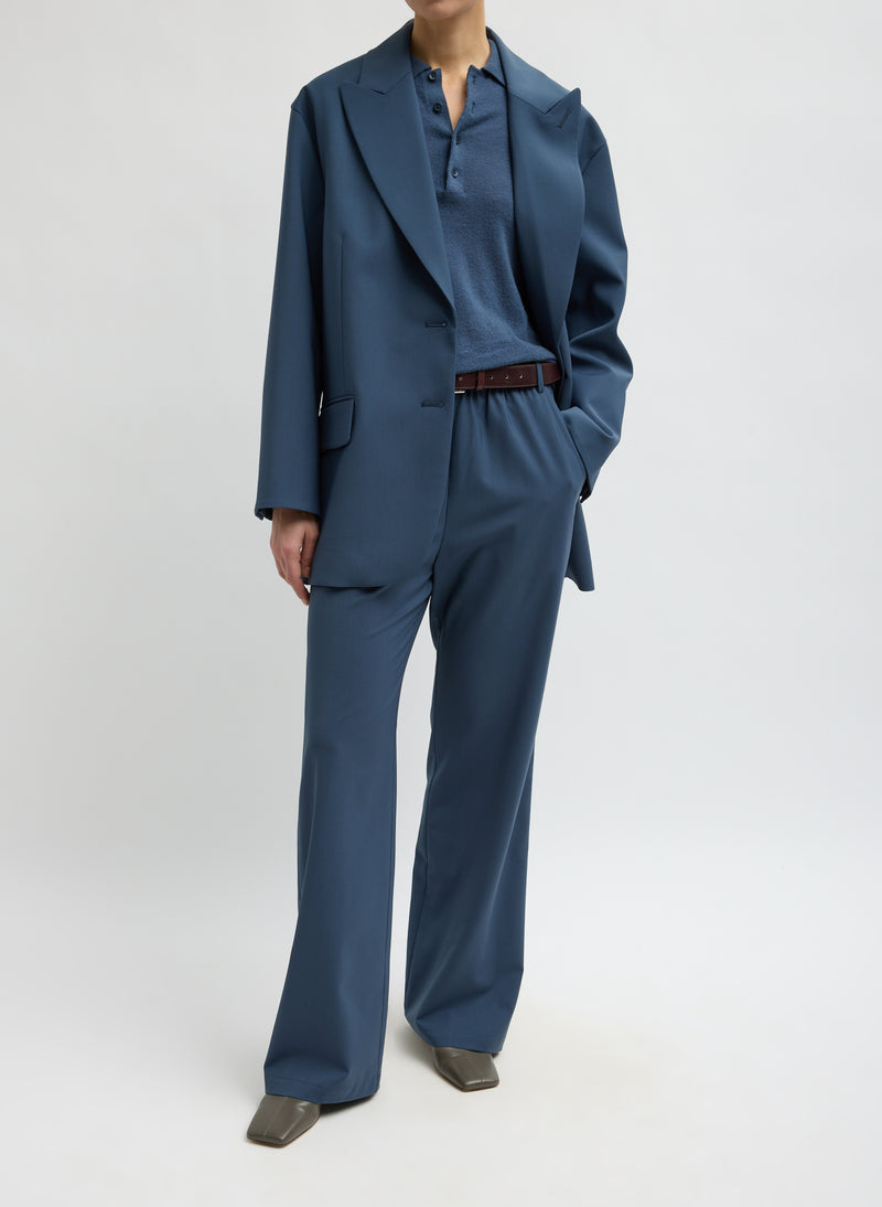 Tibi-Tropical Wool Liam Blazer - Blue Fog-Jackets-Boboli-Vancouver-Canada