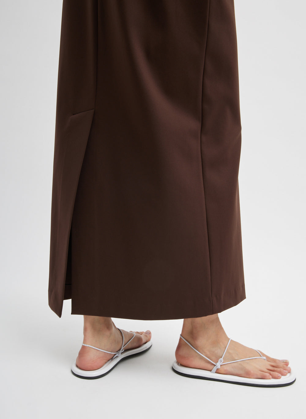 Tibi-Compact Ultra Stretch Knit Pencil Skirt - Brown-Skirts-Boboli-Vancouver-Canada