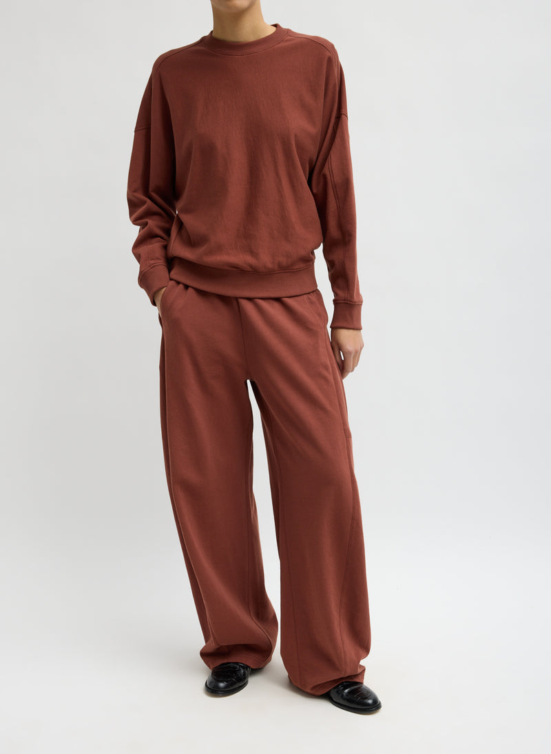 Tibi-Light Weight Sweatshirting Winslow Pant - Red Clay-Pants-Boboli-Vancouver-Canada