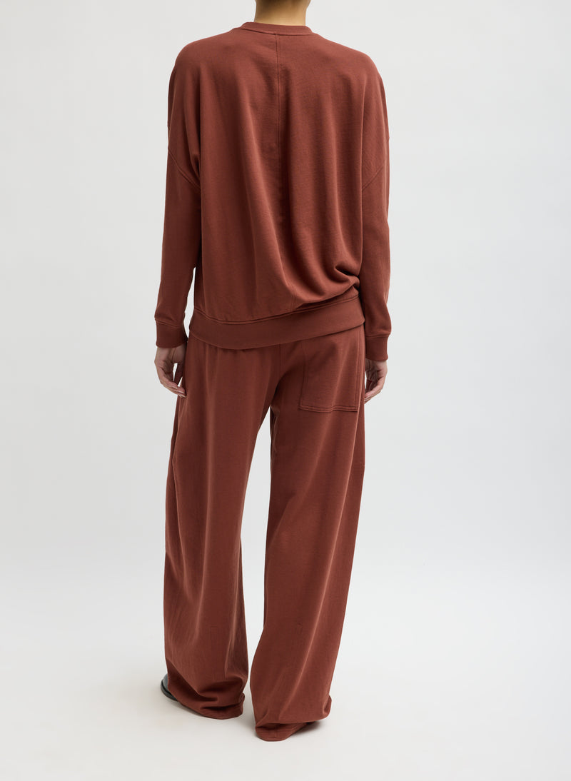 Tibi-Light Weight Sweatshirting Winslow Pant - Red Clay-Pants-Boboli-Vancouver-Canada