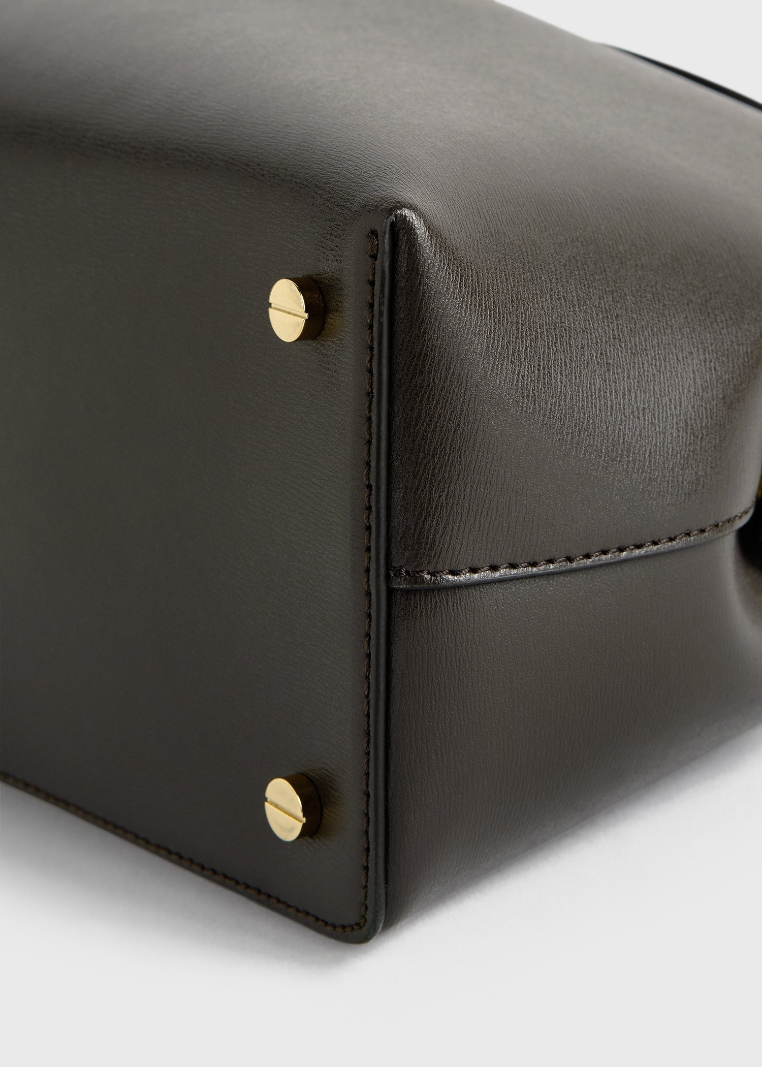Totême-T-Lock Leather Top Handle - Bark-Bags-Boboli-Vancouver-Canada