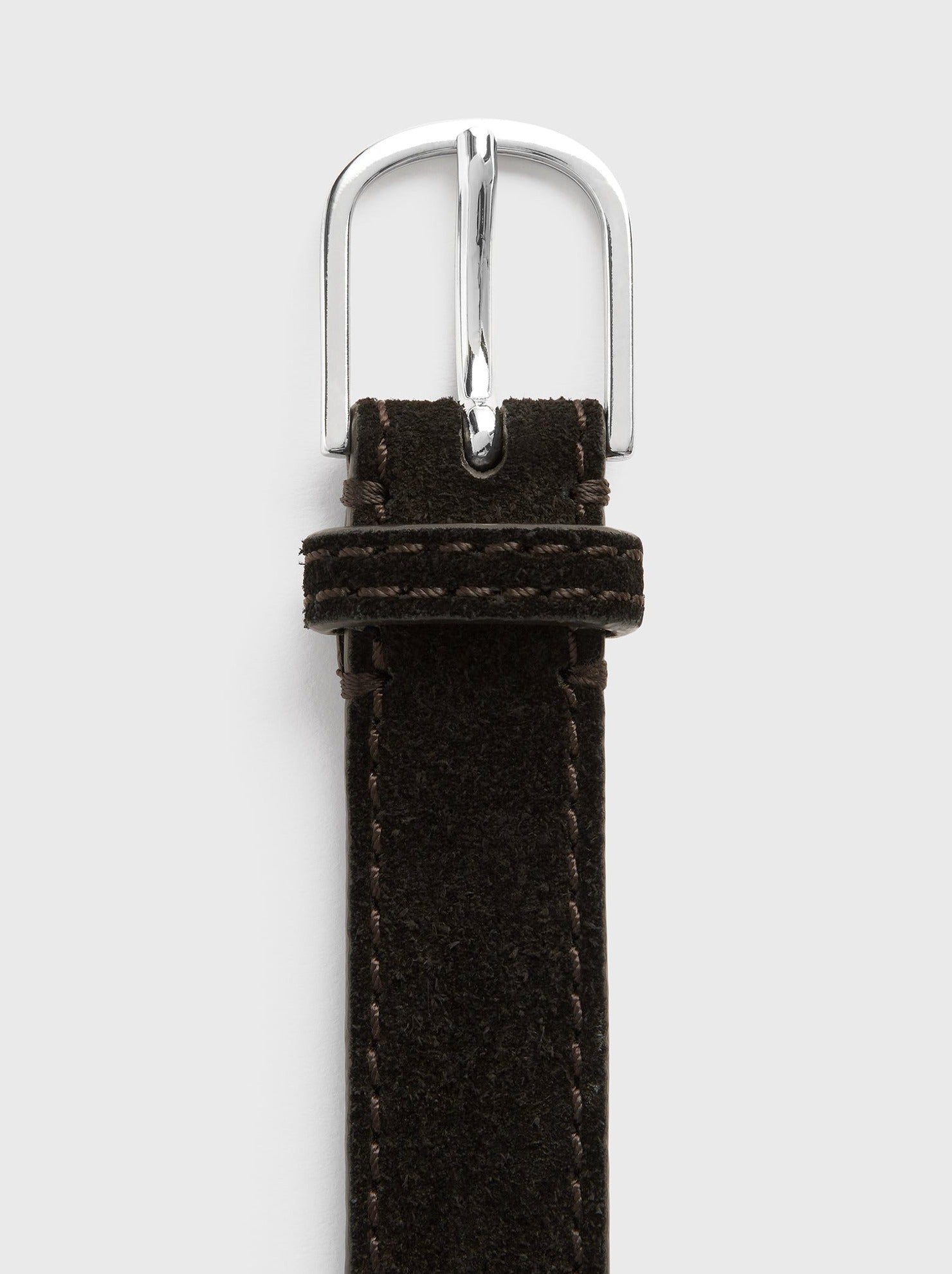 Totême-Slim Suede Trouser Belt - Espresso-Belts-Boboli-Vancouver-Canada