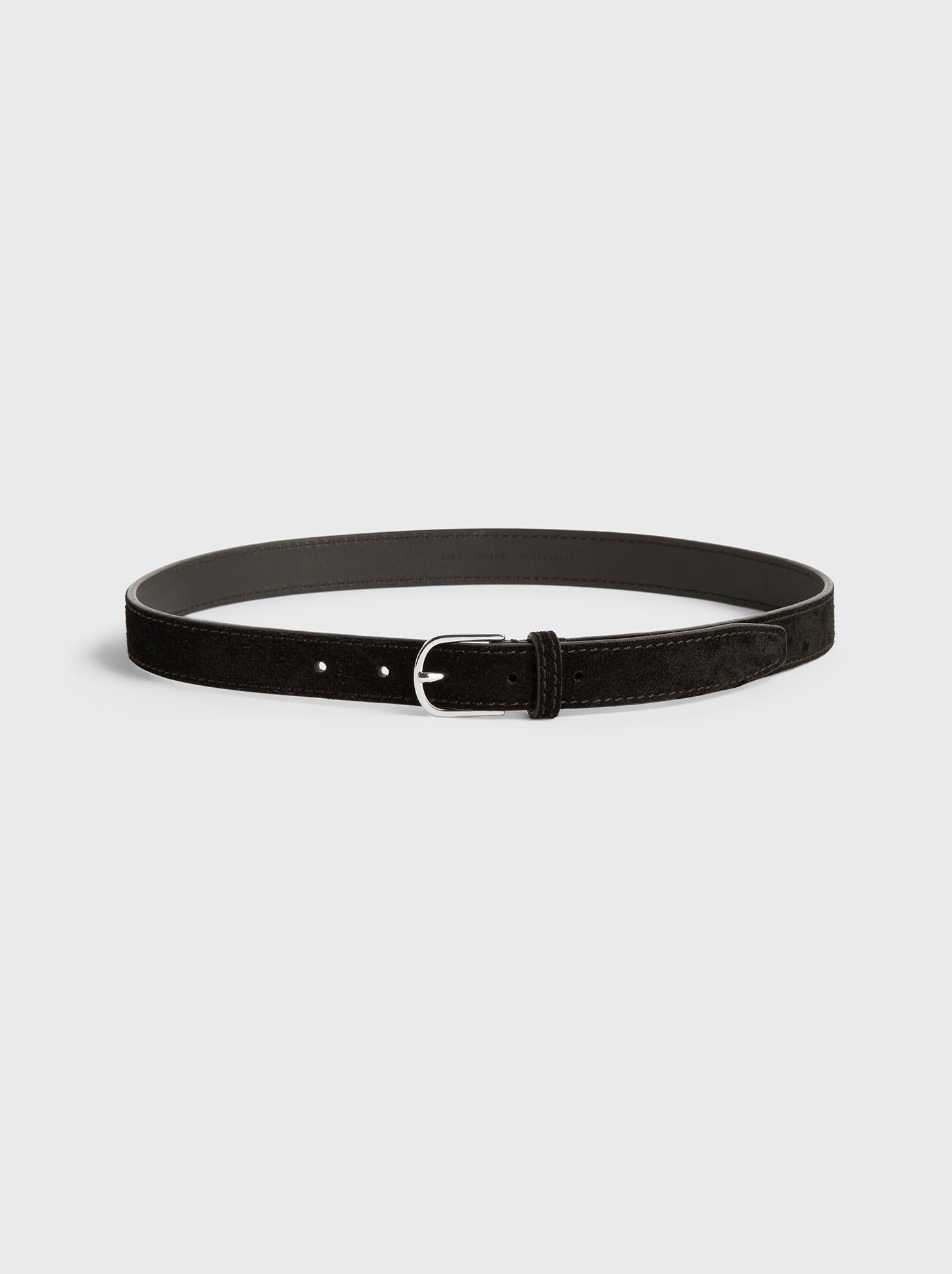 Totême-Slim Suede Trouser Belt - Espresso-Belts-Boboli-Vancouver-Canada