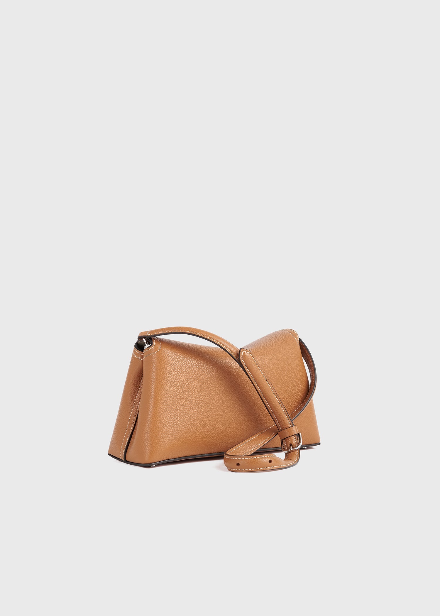 Totême-T-Lock Grained Leather Clutch - Tan-Bags-Boboli-Vancouver-Canada