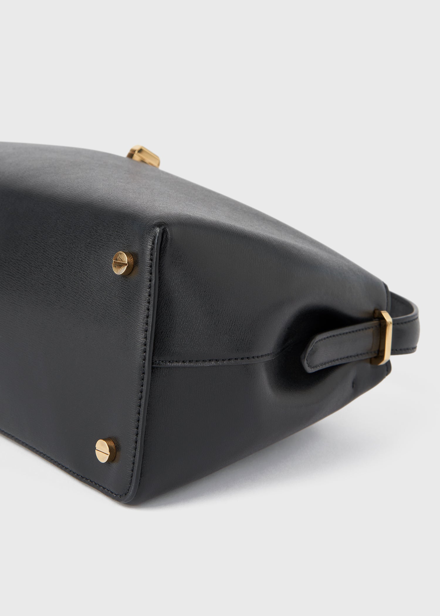 Totême-T-Lock Leather Top Handle - Black-Bags-Boboli-Vancouver-Canada