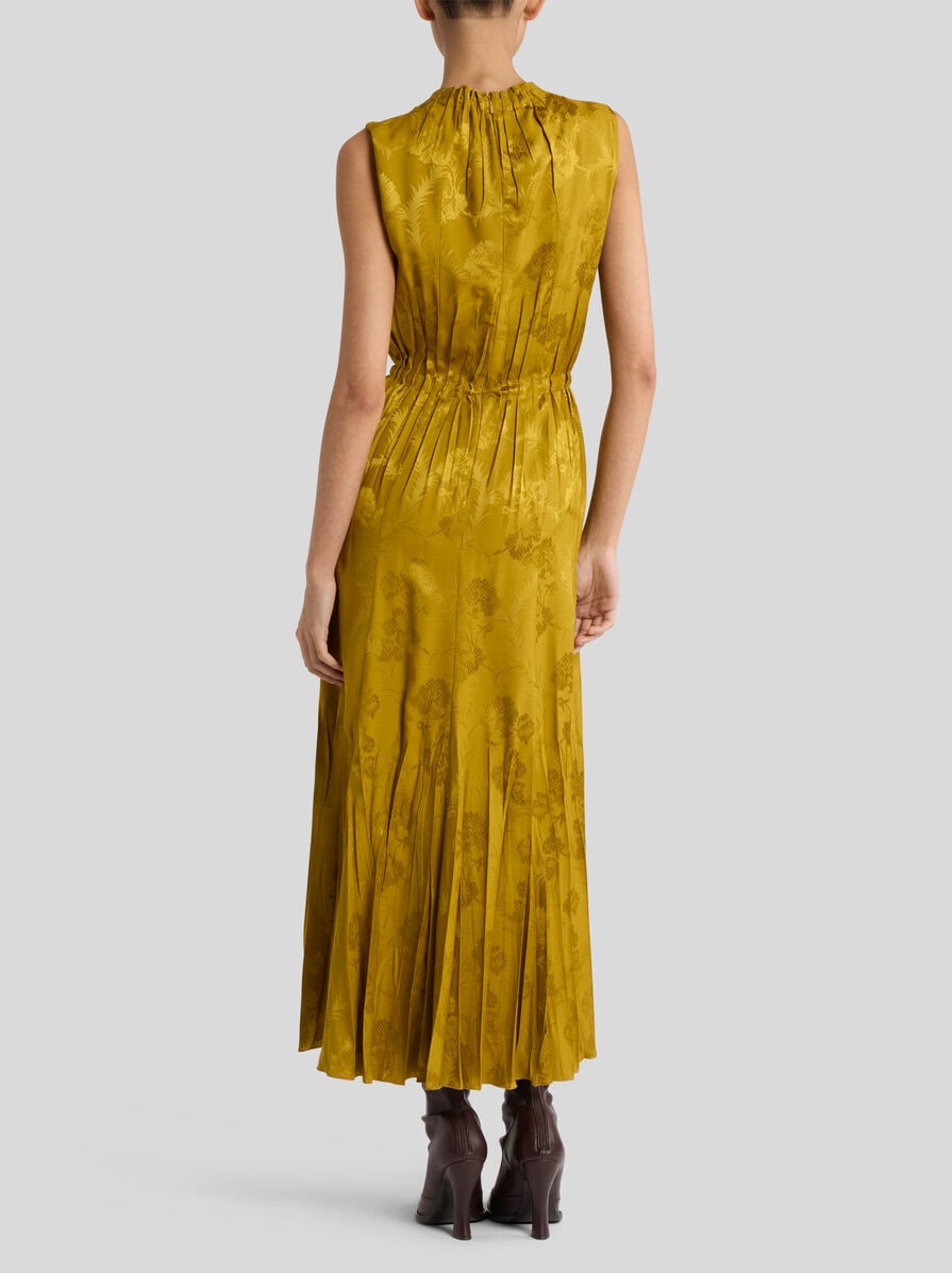 Etro-Maxi Panel Dress w/Pleating Detail - Gold-Dresses-Boboli-Vancouver-Canada
