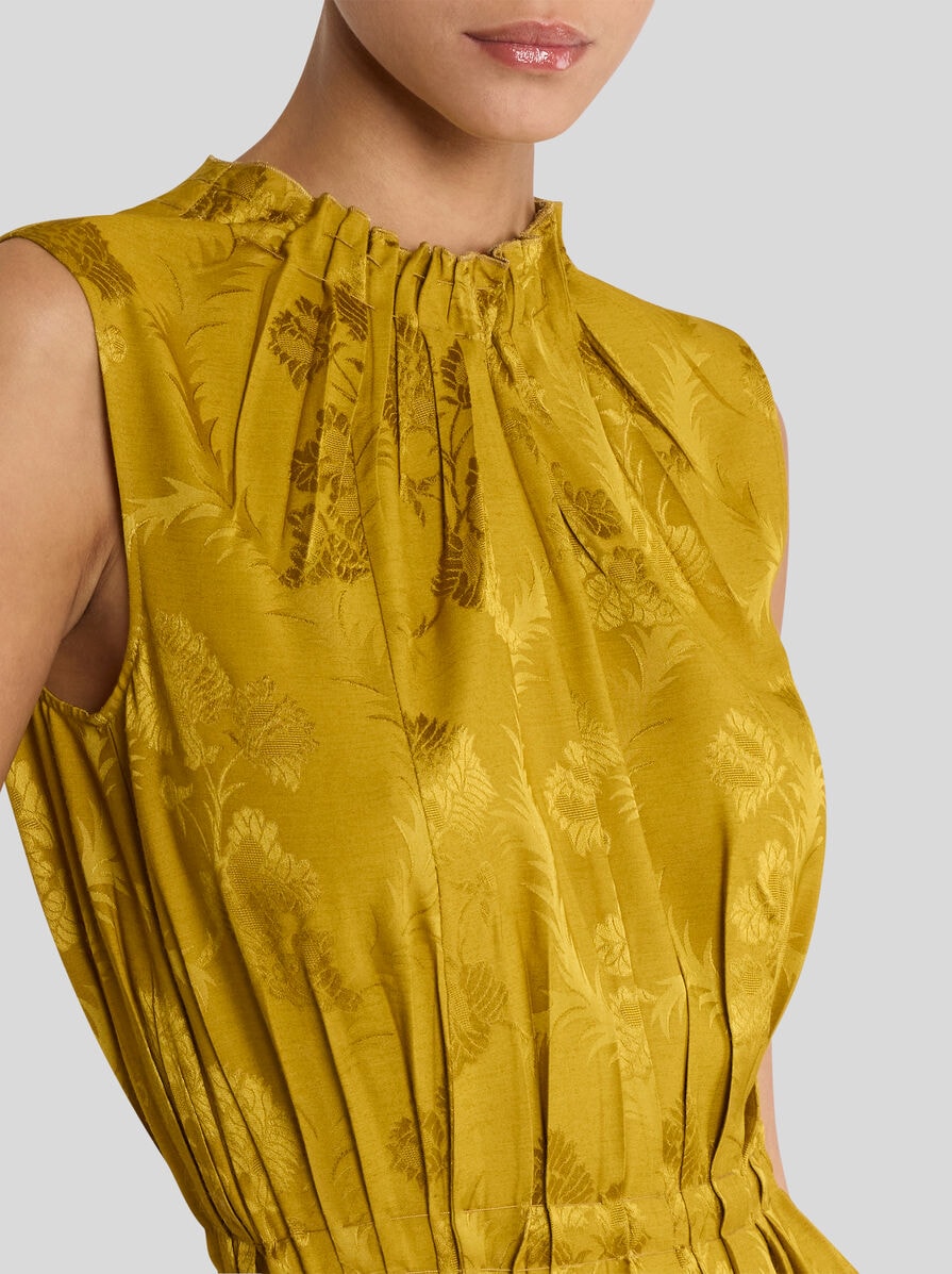Etro-Maxi Panel Dress w/Pleating Detail - Gold-Dresses-Boboli-Vancouver-Canada
