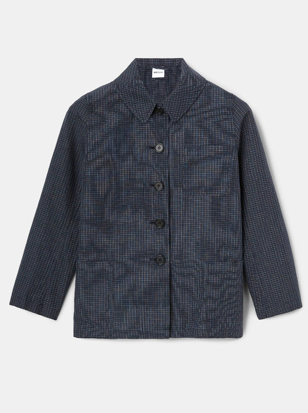 Aspesi-Cotton-Linen Shirt Jacket - Navy-Jackets-Boboli-Vancouver-Canada